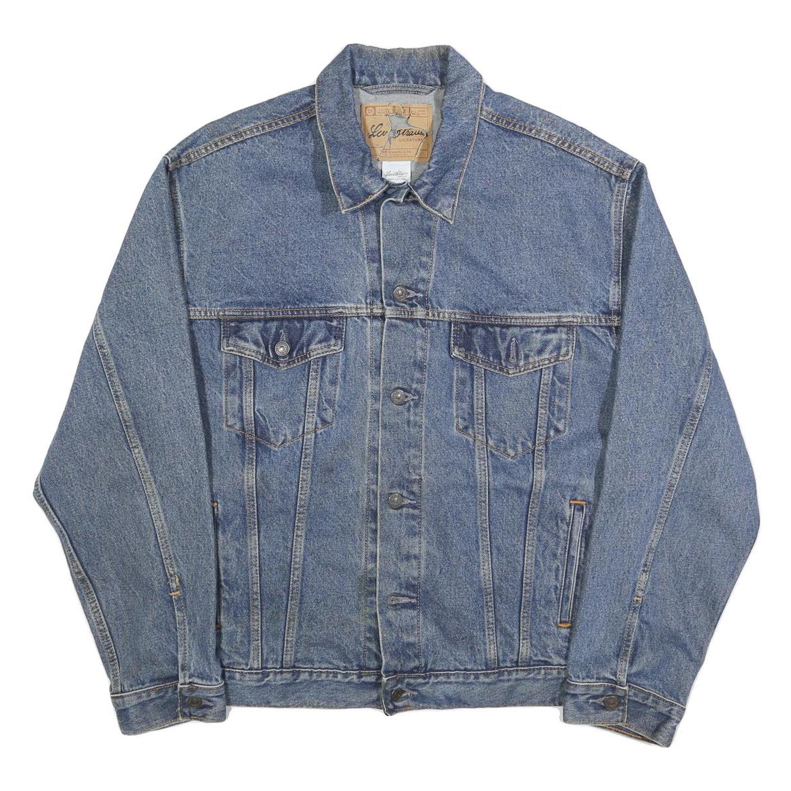 LEVI'S Mens Blue Denim Jacket L Cotton Button Classic Fit Casual Refurbished - N/A refurbished available on Cerqular