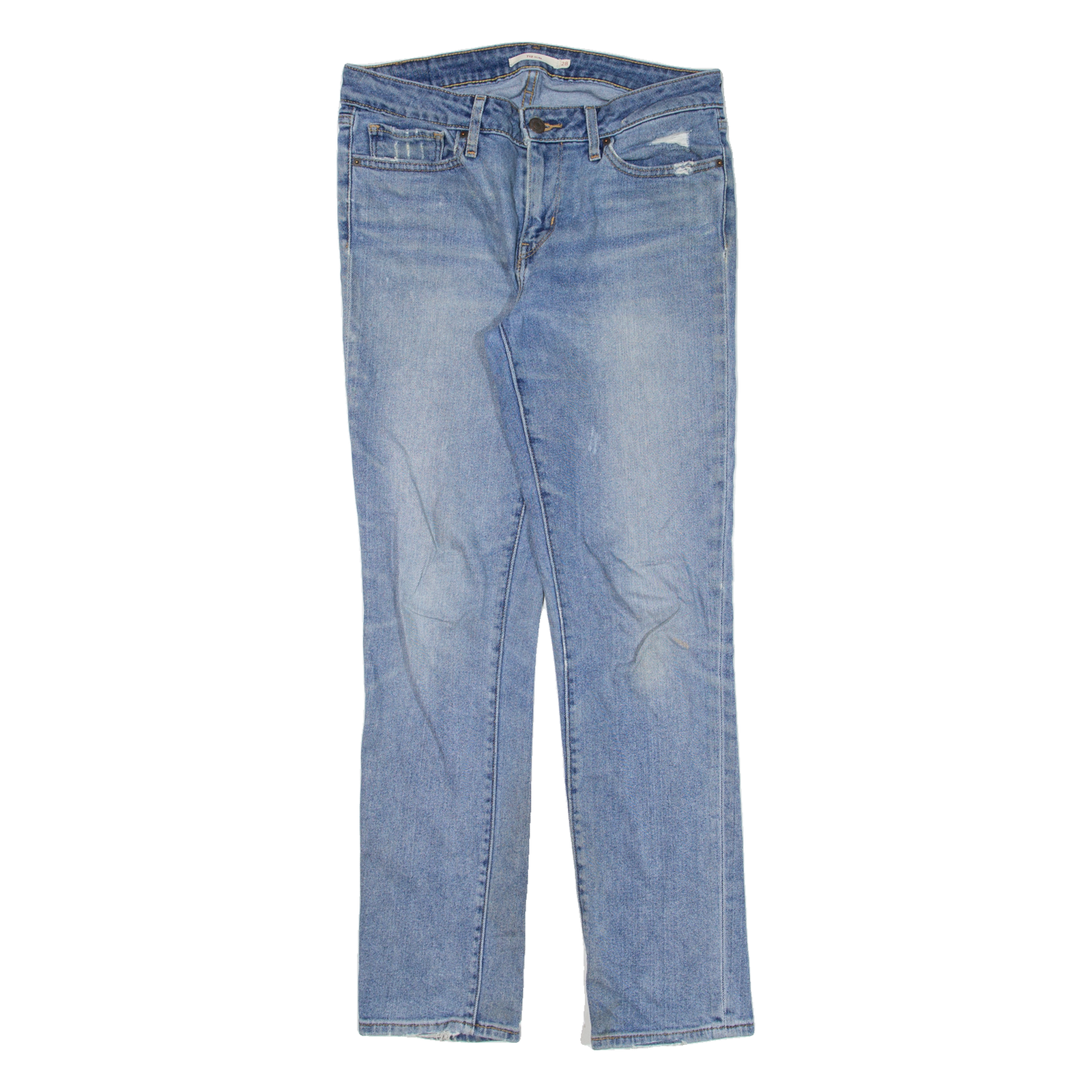 LEVI'S 712 Distressed Womens Jeans Blue Slim Straight W28 L30 Refurbished - N/A refurbished available on Cerqular