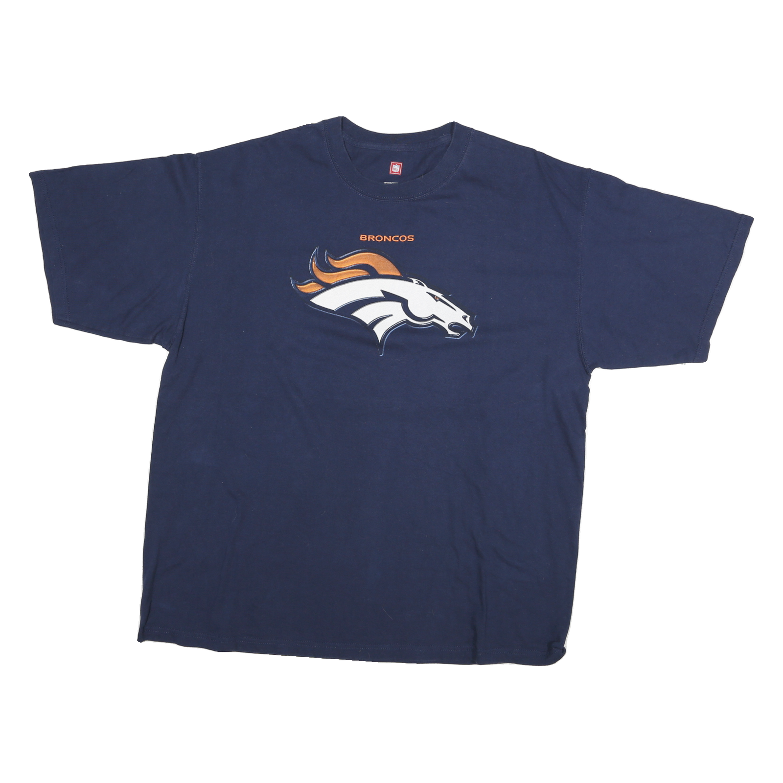 NFL Mens Blue Broncos Graphic T-Shirt XL Short Sleeve Crew Neck Casual Refurbished - N/A refurbished available on Cerqular