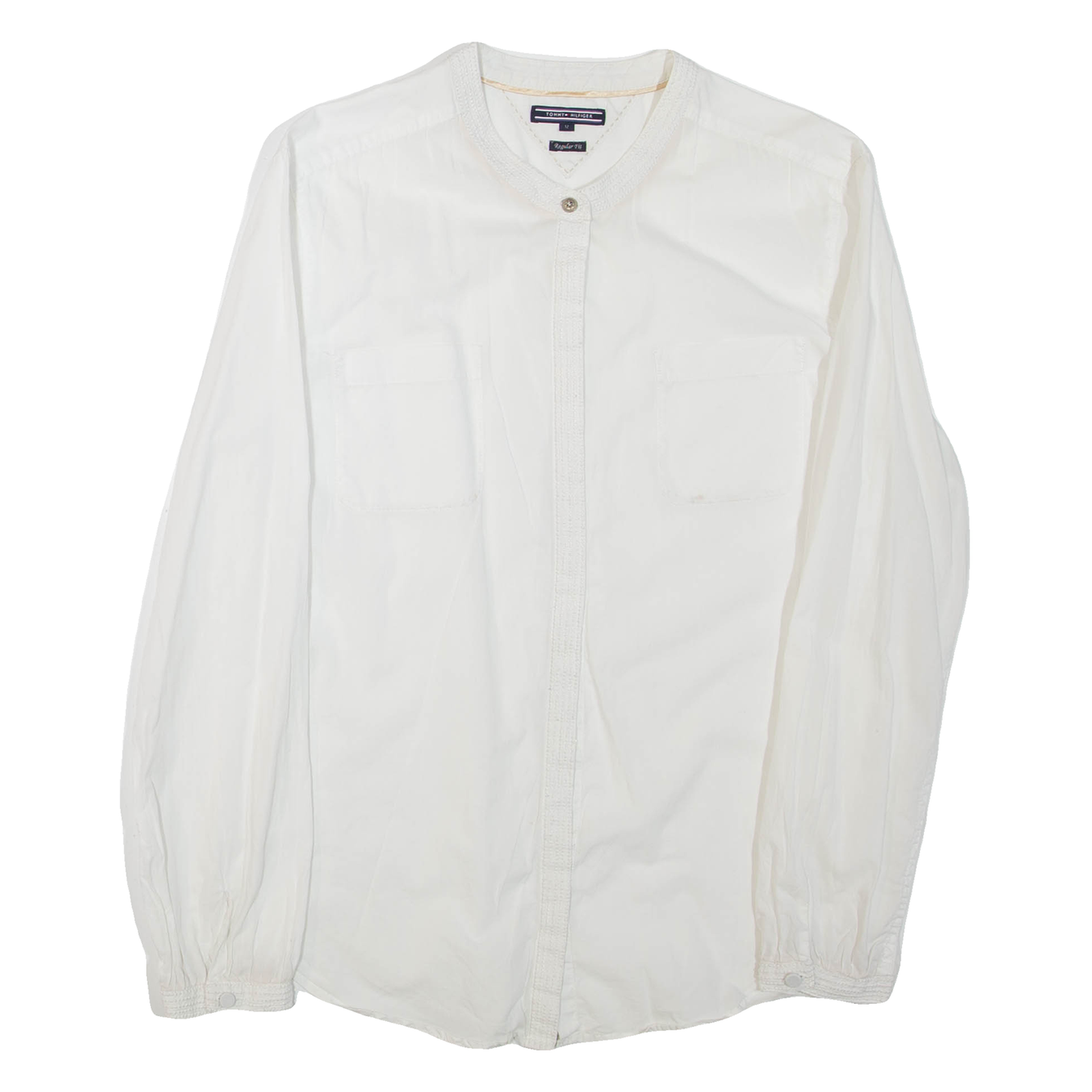 TOMMY HILFIGER Womens Shirt White Long Sleeve L Refurbished - N/A refurbished available on Cerqular