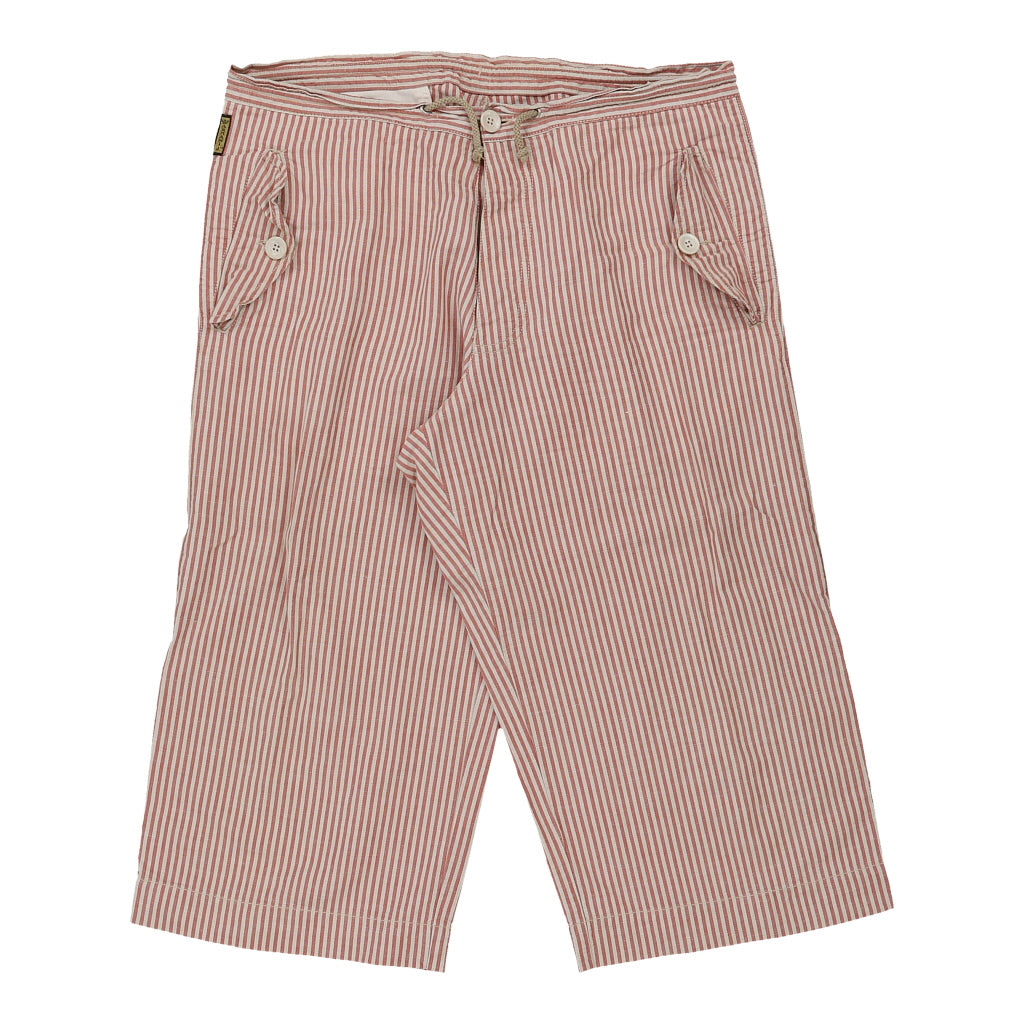 Armani Jeans Striped Trousers - 36W UK 18 Red Cotton Blend | Size: UK 18 Refurbished - N/A (Preloved Designer is not a specific brand, it refurbished available on Cerqular