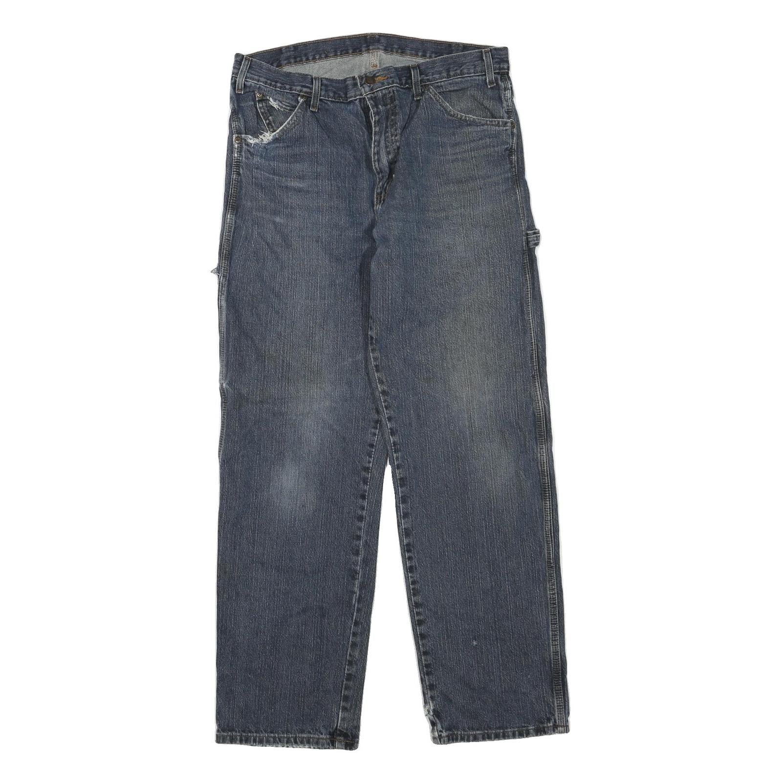 DICKIES Womens Blue Regular Fit Straight Denim Jeans W34 L32 Carpenter Style Refurbished - N/A refurbished available on Cerqular