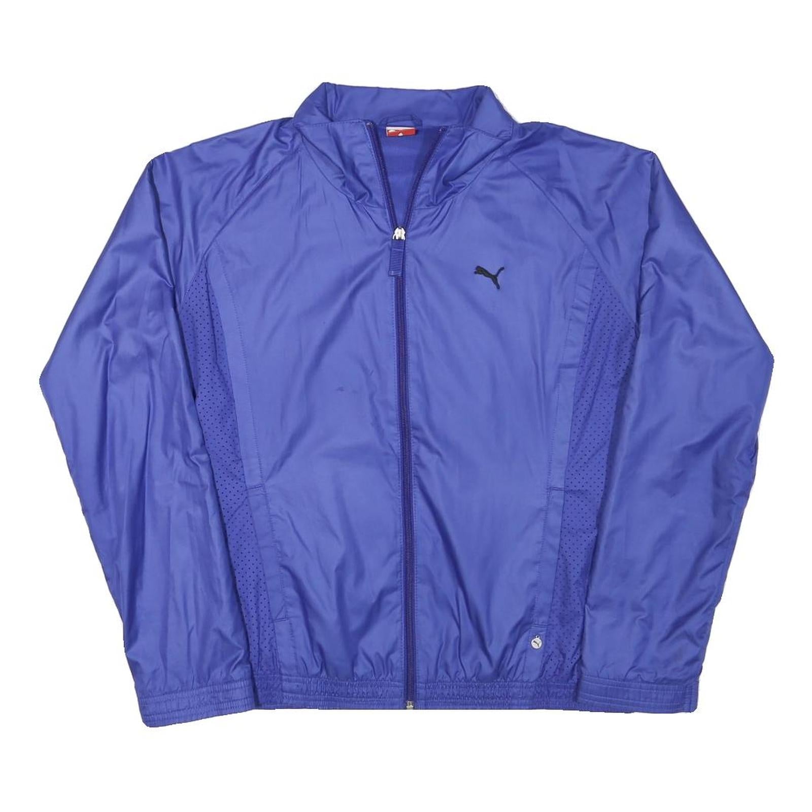 PUMA Womens Blue Polyester Blend Track Jacket L Zip Plain Sport Activewear Refurbished - N/A refurbished available on Cerqular