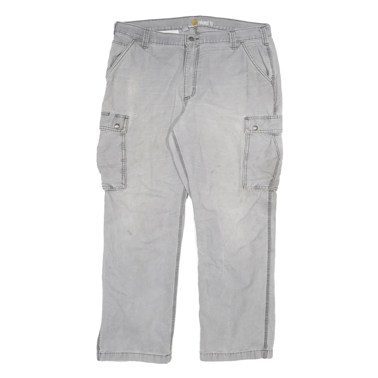 CARHARTT Mens Cotton Blend Grey Relaxed Cargo Trousers W40 L32 Workwear Refurbished - N/A refurbished available on Cerqular