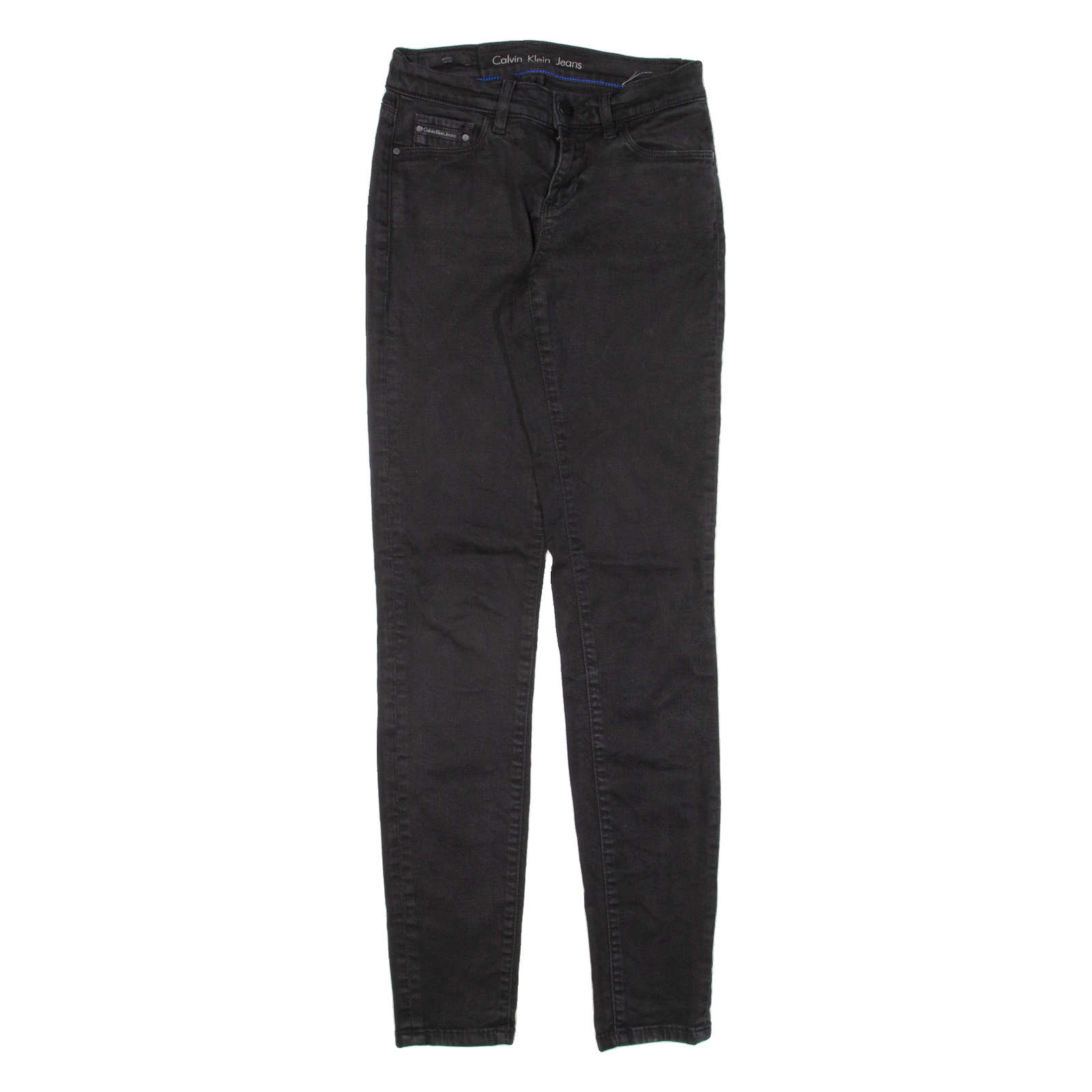 CALVIN KLEIN JEANS Mid Rise Womens Trousers Black Slim Skinny W24 L30 Refurbished - N/A refurbished available on Cerqular