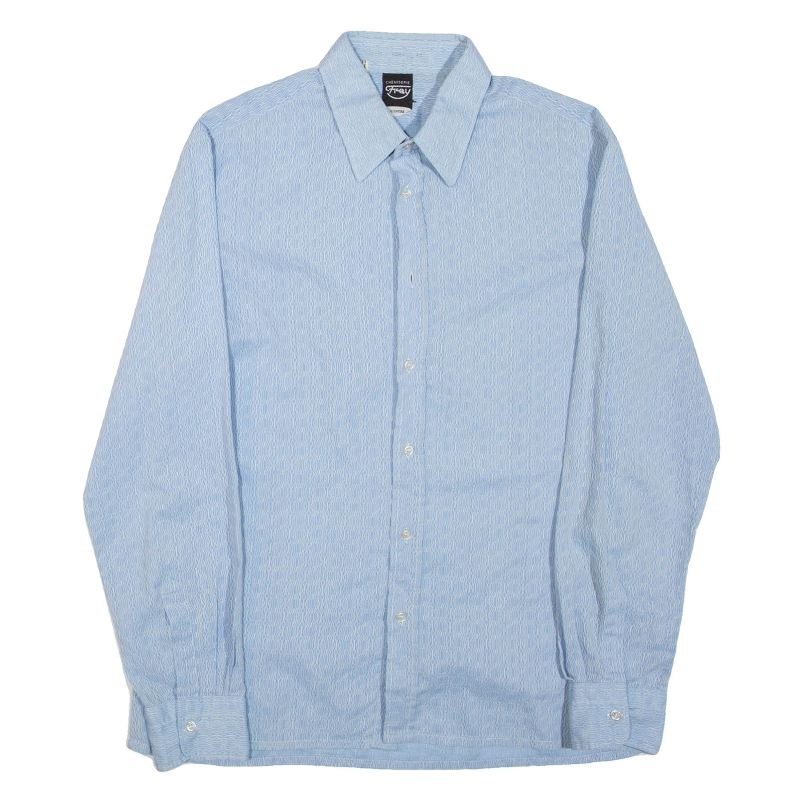 CHEMISERIE Mens Plain Shirt Blue Long Sleeve M Refurbished - N/A refurbished available on Cerqular