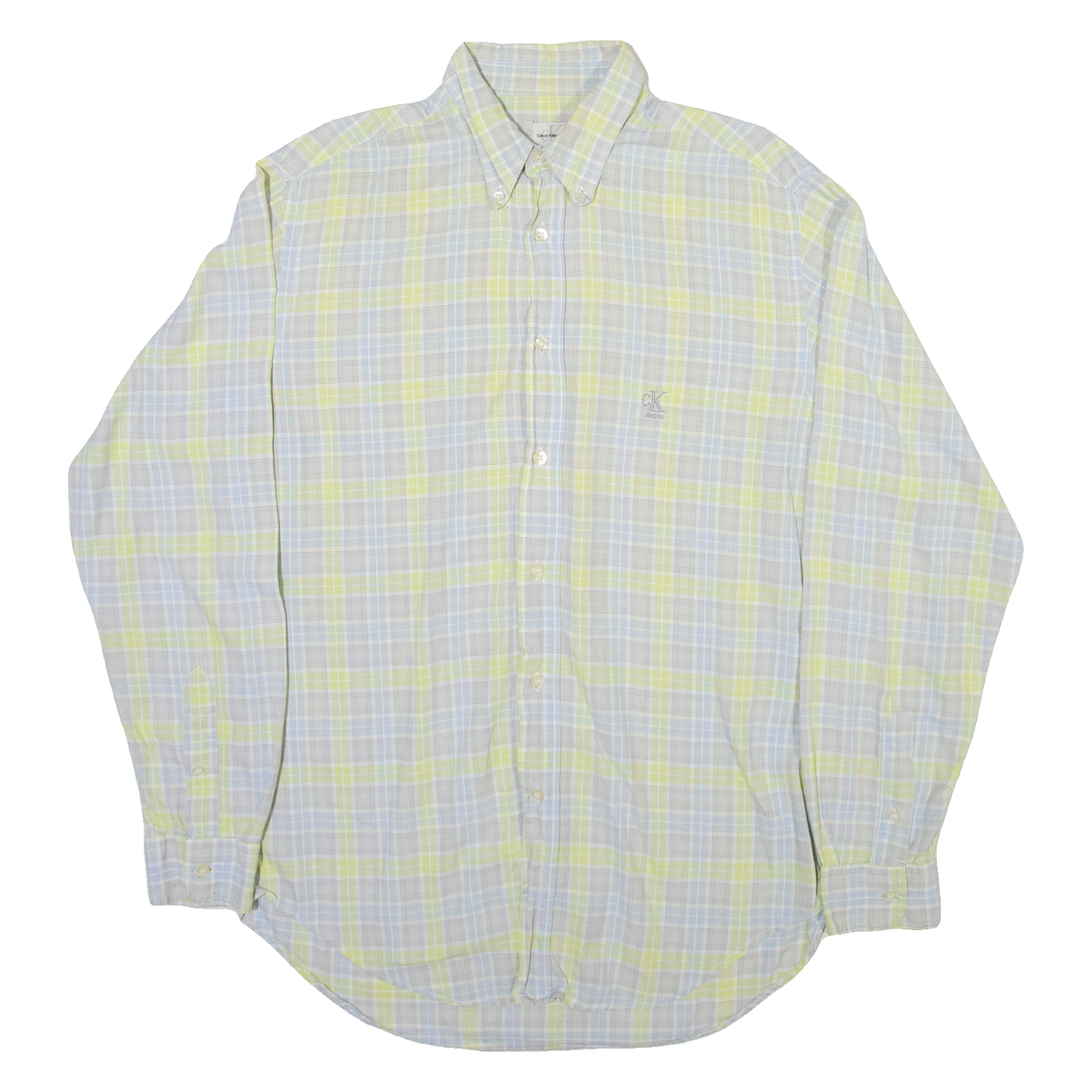 CALVIN KLEIN JEANS Mens Shirt Grey Check Long Sleeve M Refurbished - N/A refurbished available on Cerqular