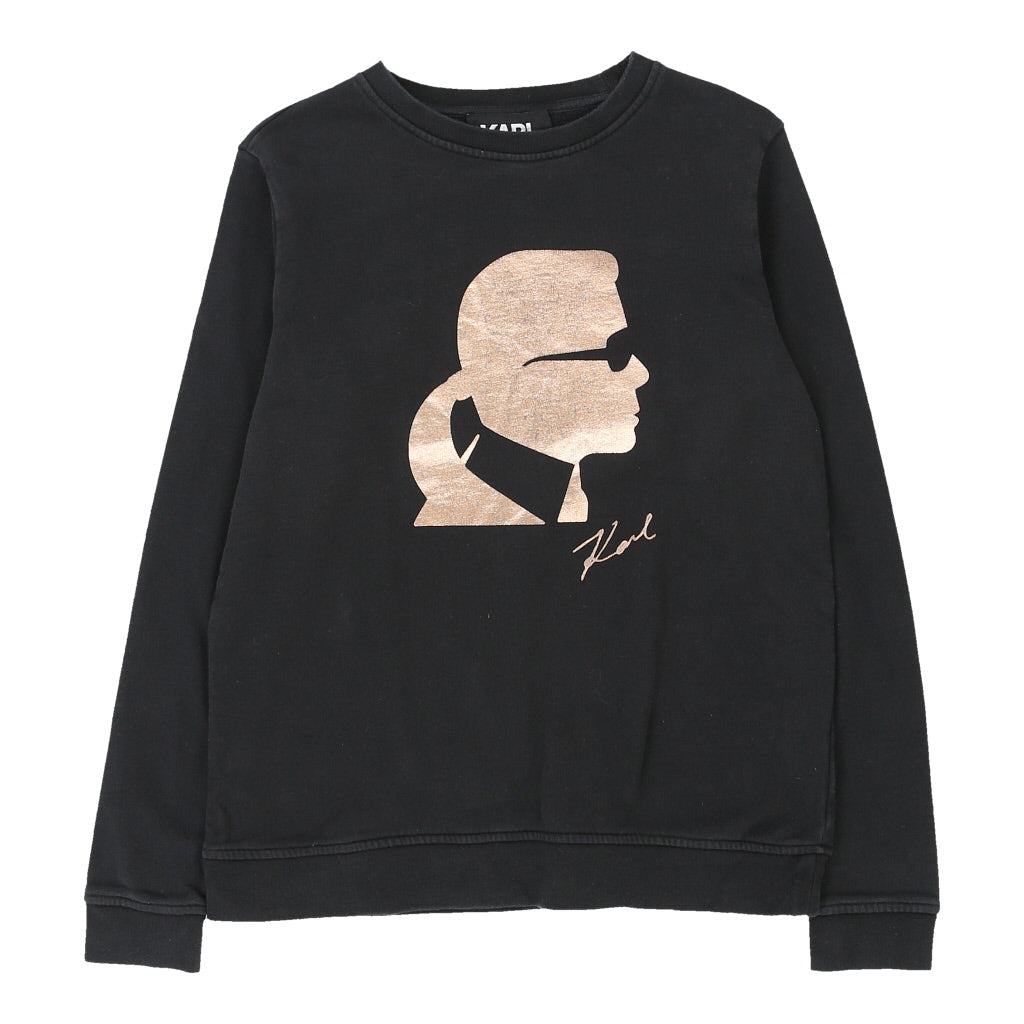 Karl Lagerfeld Graphic Sweatshirt - XS Black Cotton | Size: x-small Refurbished - N/A (Preloved Designer is not a specific brand, it refurbished available on Cerqular