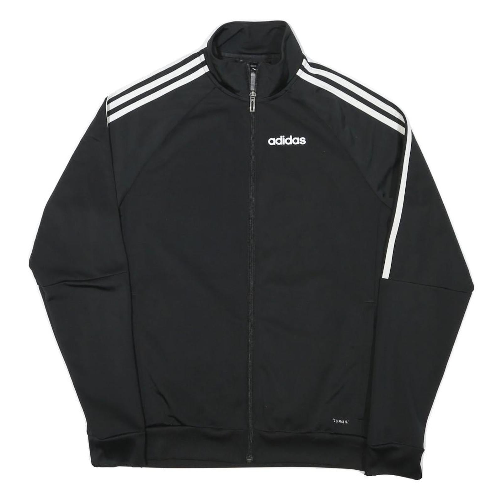 ADIDAS Mens Black Classic Zip Jacket XS Polyester Blend Plain Track Top Refurbished - N/A refurbished available on Cerqular