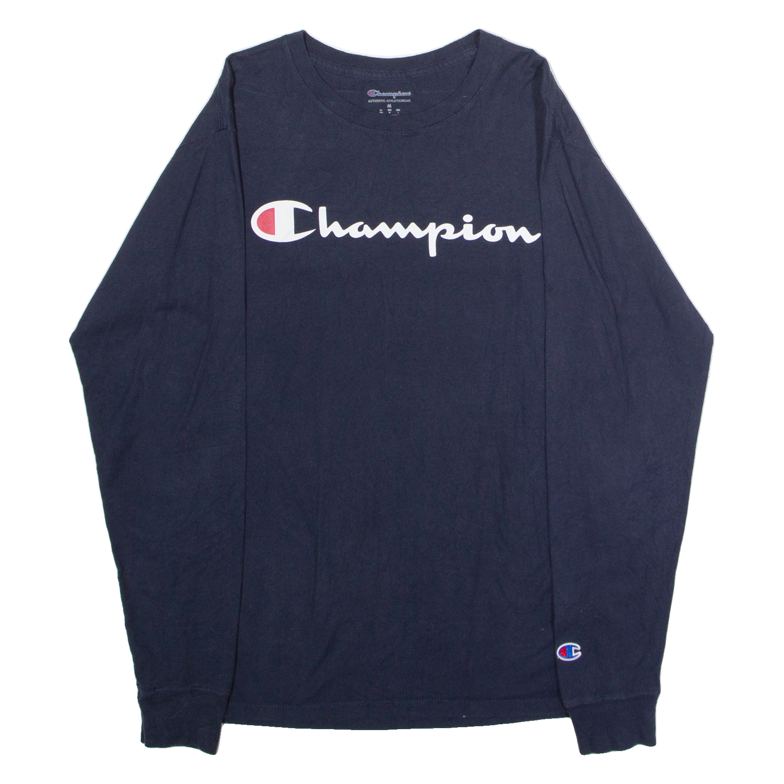 CHAMPION Mens T-Shirt Blue Long Sleeve Crew Neck M Refurbished - N/A refurbished available on Cerqular