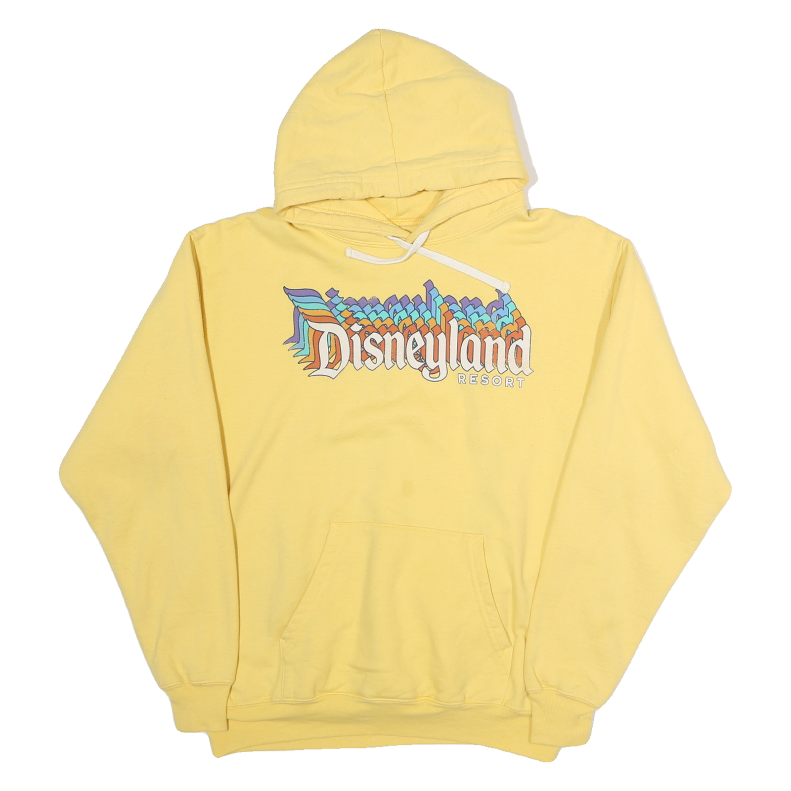 DISNEY Womens Yellow Disneyland Resort Hoodie M Cotton Pullover Casual Refurbished - N/A refurbished available on Cerqular