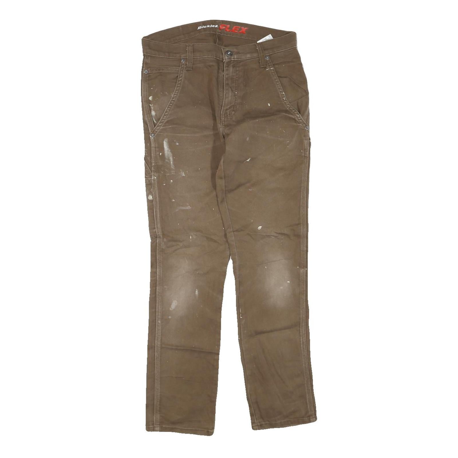DICKIES Mens Jeans Brown Regular Straight Denim W29 L30 Workwear Zip Closure Refurbished - N/A refurbished available on Cerqular