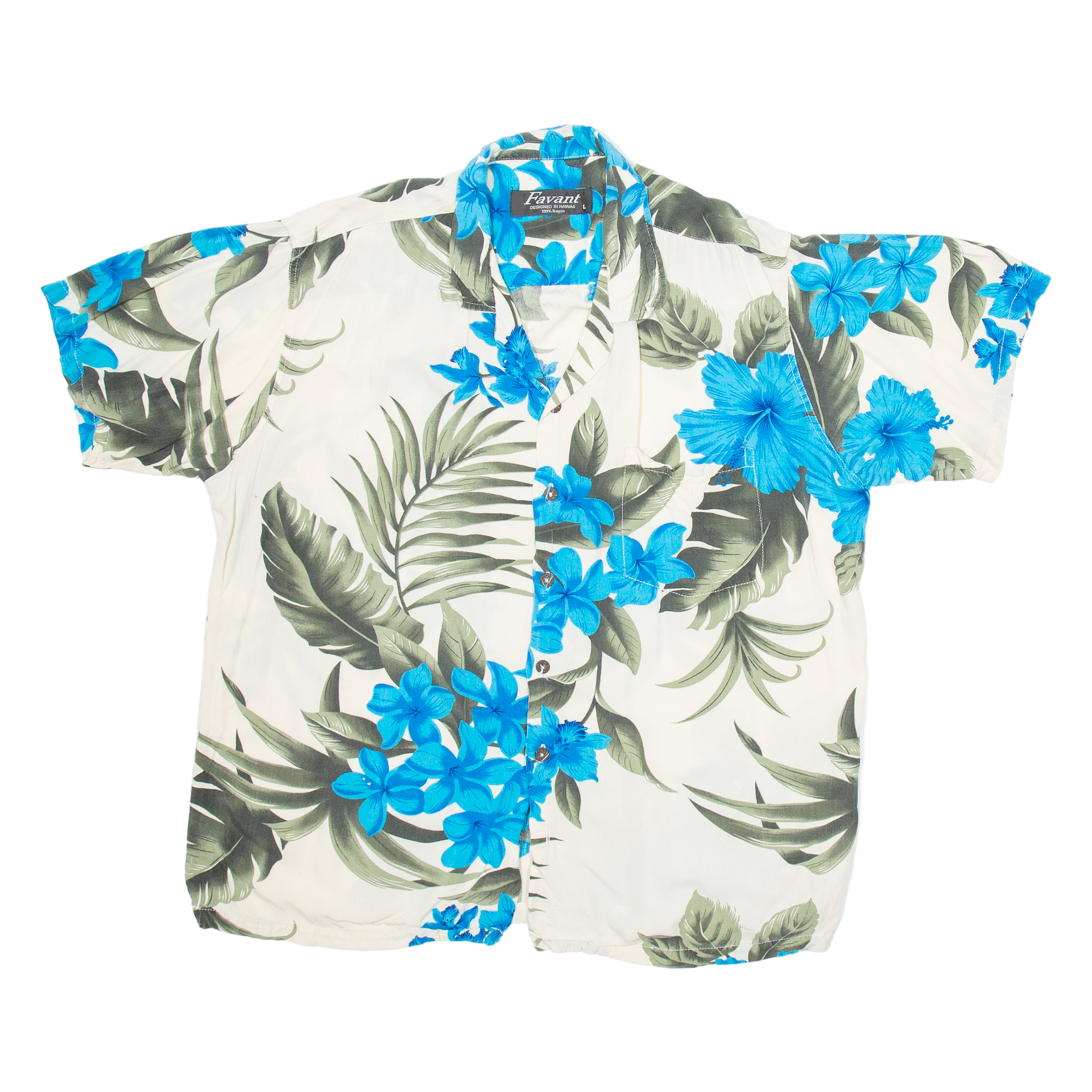 FAVANT Mens Shirt White Floral L Refurbished - N/A refurbished available on Cerqular