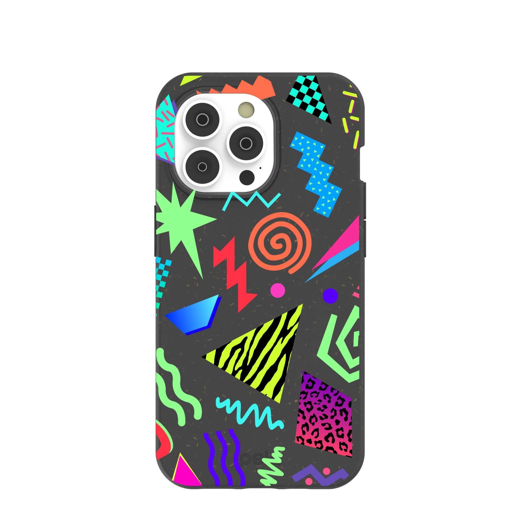 Black Neon Blast iPhone 14 Pro Case Refurbished - Pela Case refurbished available on Cerqular