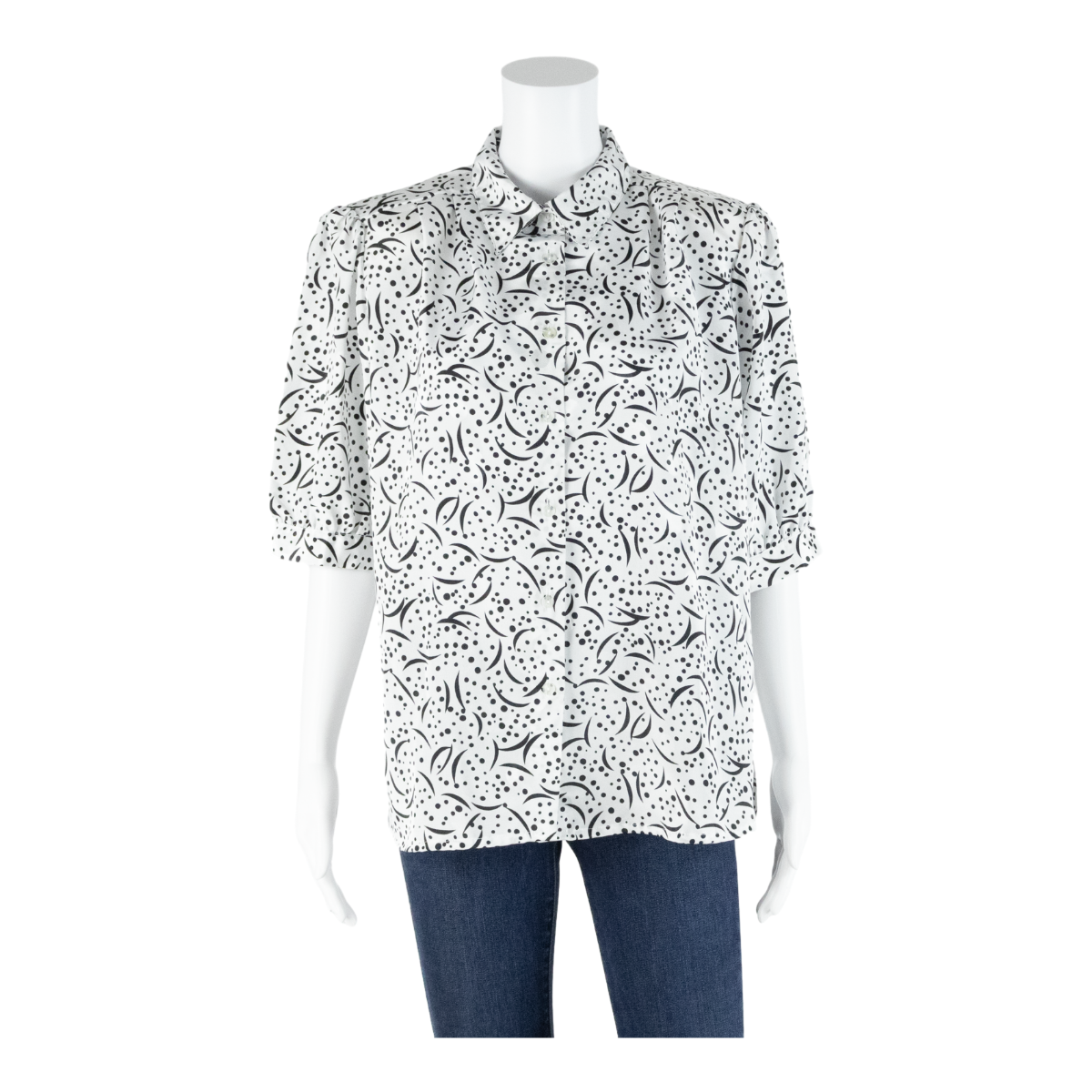 Buy C&A Womens Printed Blouse White Collared Spotted L Refurbished - $10.13 C&A Womens Printed Blouse White Collared Spotted L Refurbished - N/A refurbished available on Cerqular