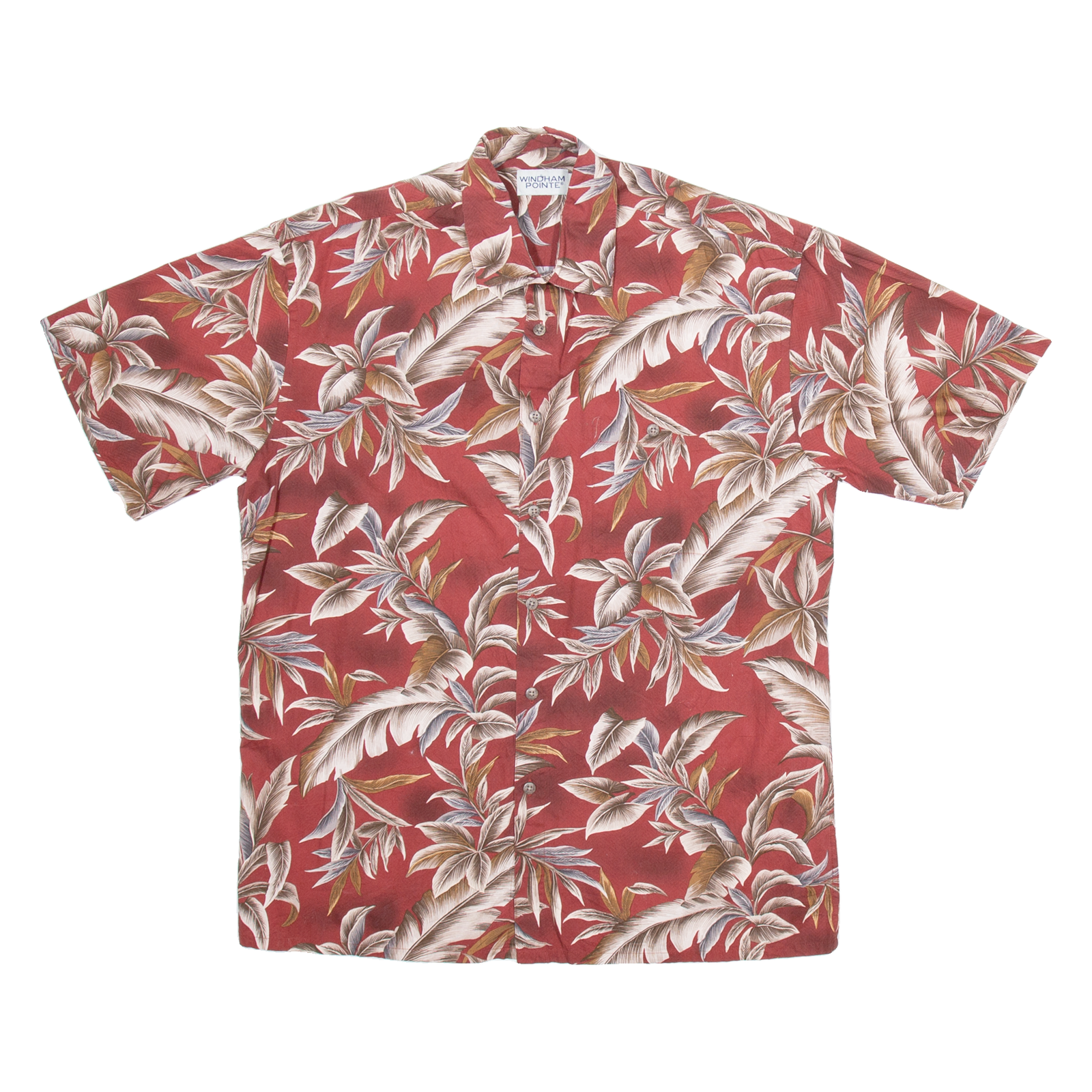 WINDHAM POINTE Mens Hawaiian Shirt Red Floral M Refurbished - N/A refurbished available on Cerqular