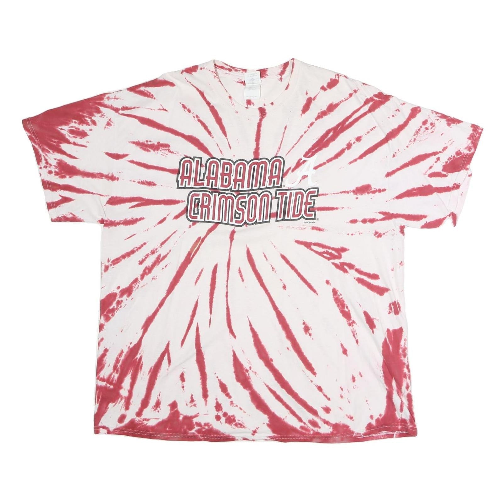 GILDAN Mens White & Red Alabama Crimson Tide Tie Dye T-Shirt 2XL Short Sleeve Refurbished - N/A refurbished available on Cerqular