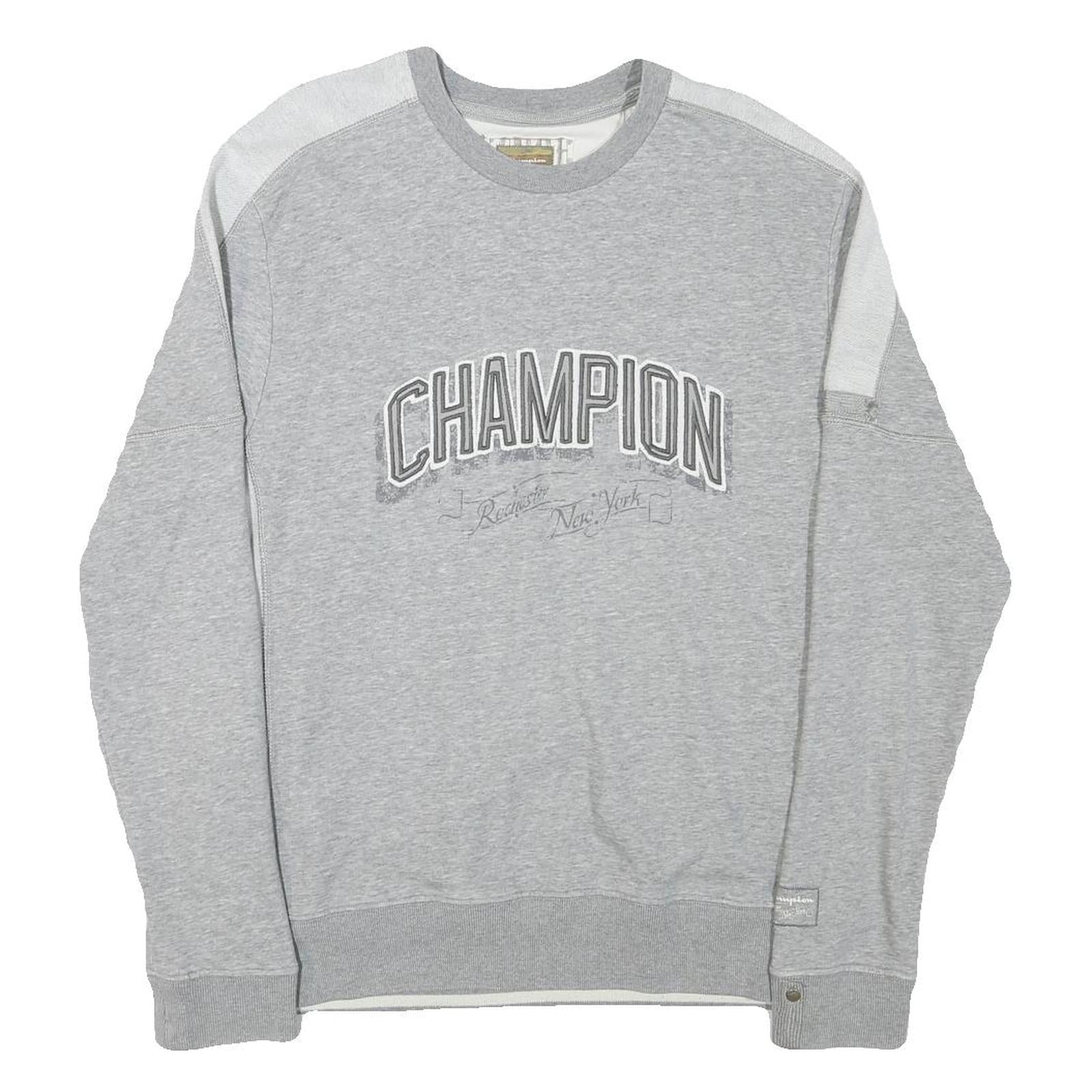 CHAMPION Mens Grey Pullover Sweatshirt XL Cotton Blend Crew Neck Casual Refurbished - N/A refurbished available on Cerqular