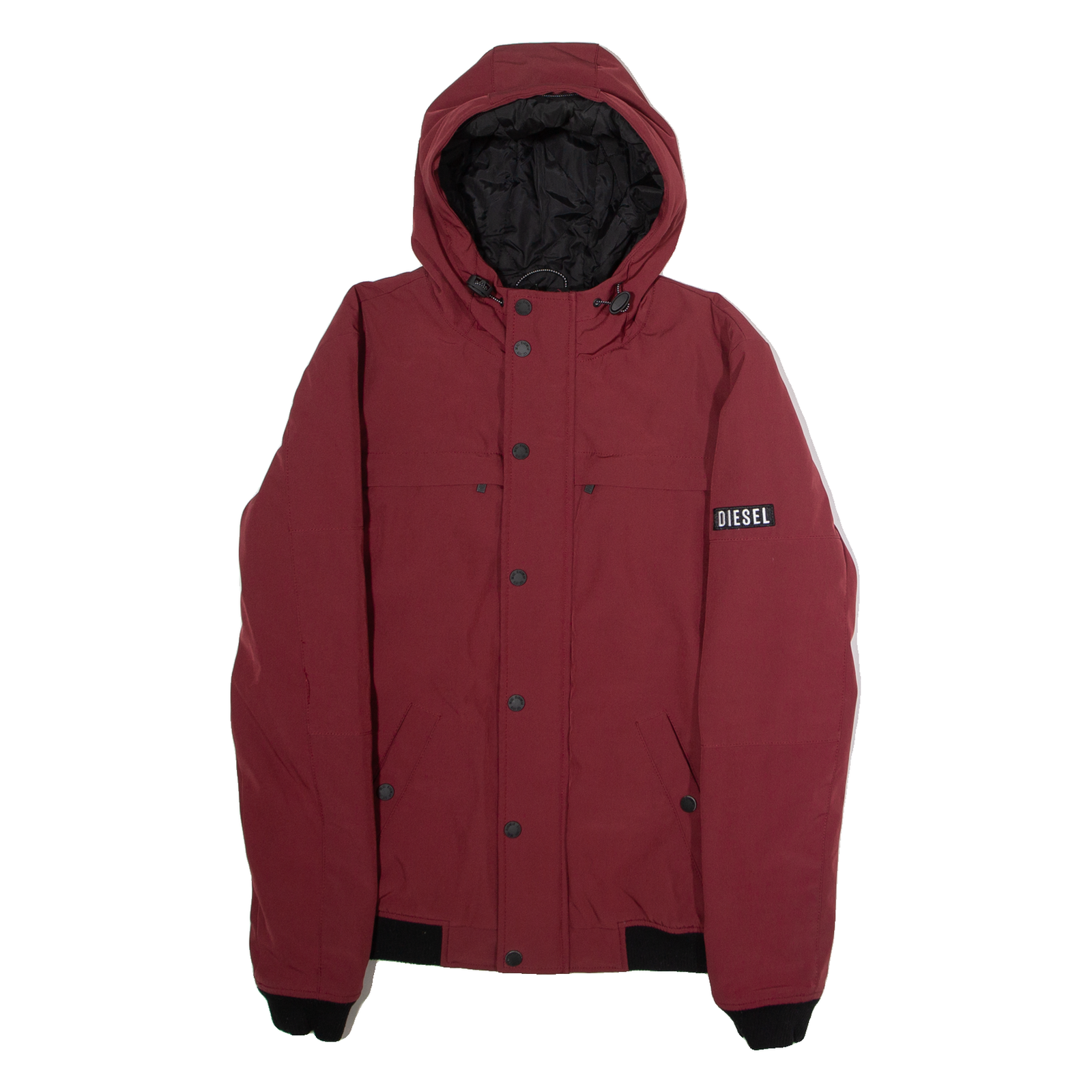 DIESEL Mens Jacket Maroon Hooded S Refurbished - N/A refurbished available on Cerqular