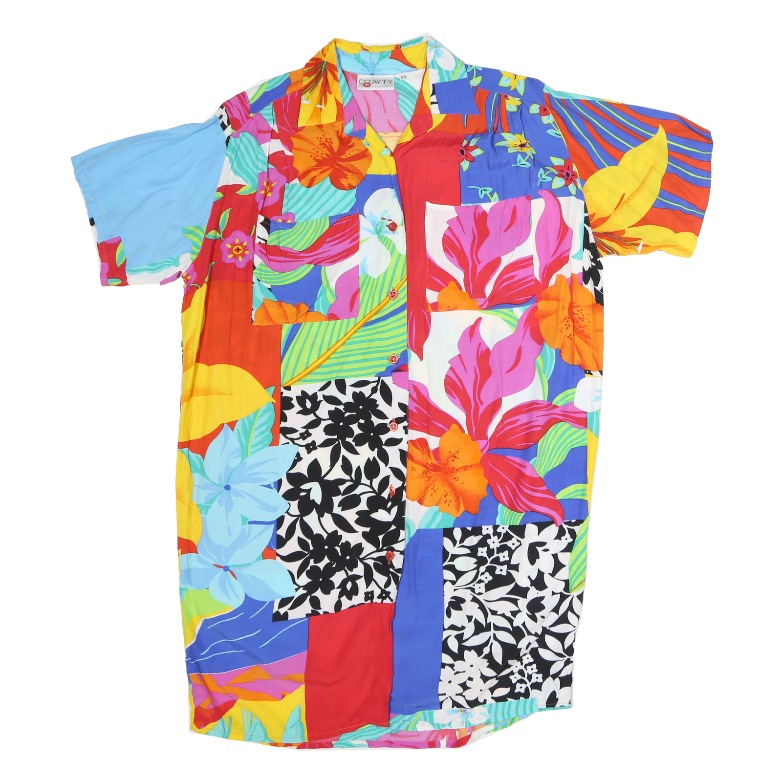 O'TATTY Womens Multicolour Printed Shirt Short Sleeve Collared L Bright Floral Refurbished - N/A refurbished available on Cerqular
