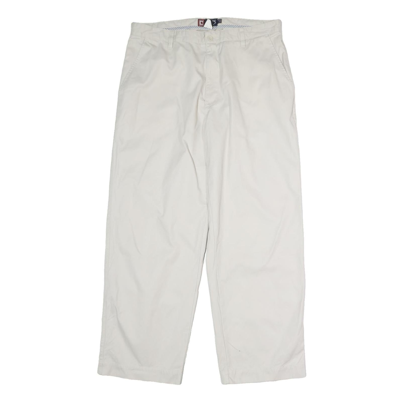 CHAPS Mens Cotton Classic White Trousers W36 L30 Zip Closure Casual Refurbished - N/A refurbished available on Cerqular
