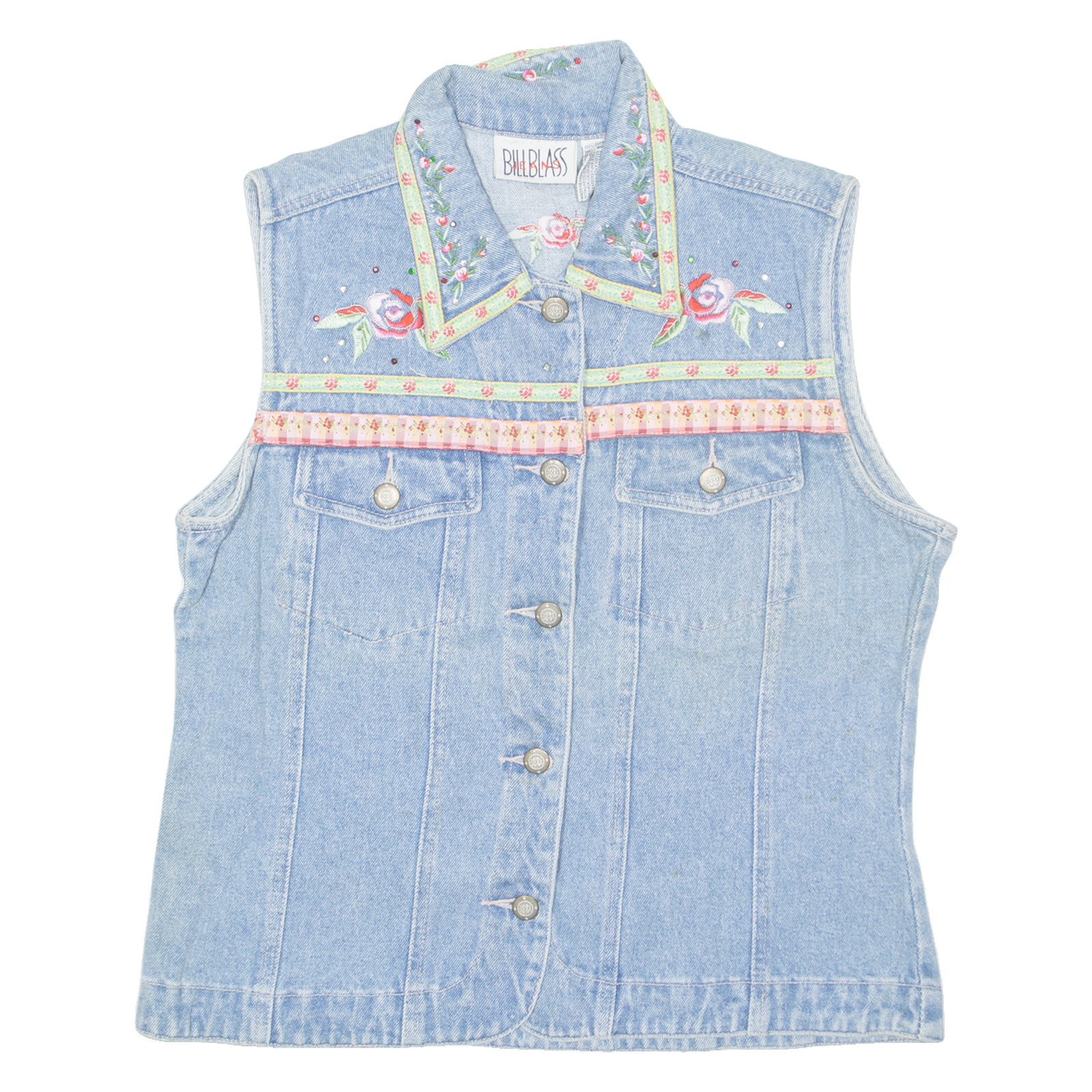 BILL BLASS Womens Denim Gilet Blue M Refurbished - N/A refurbished available on Cerqular
