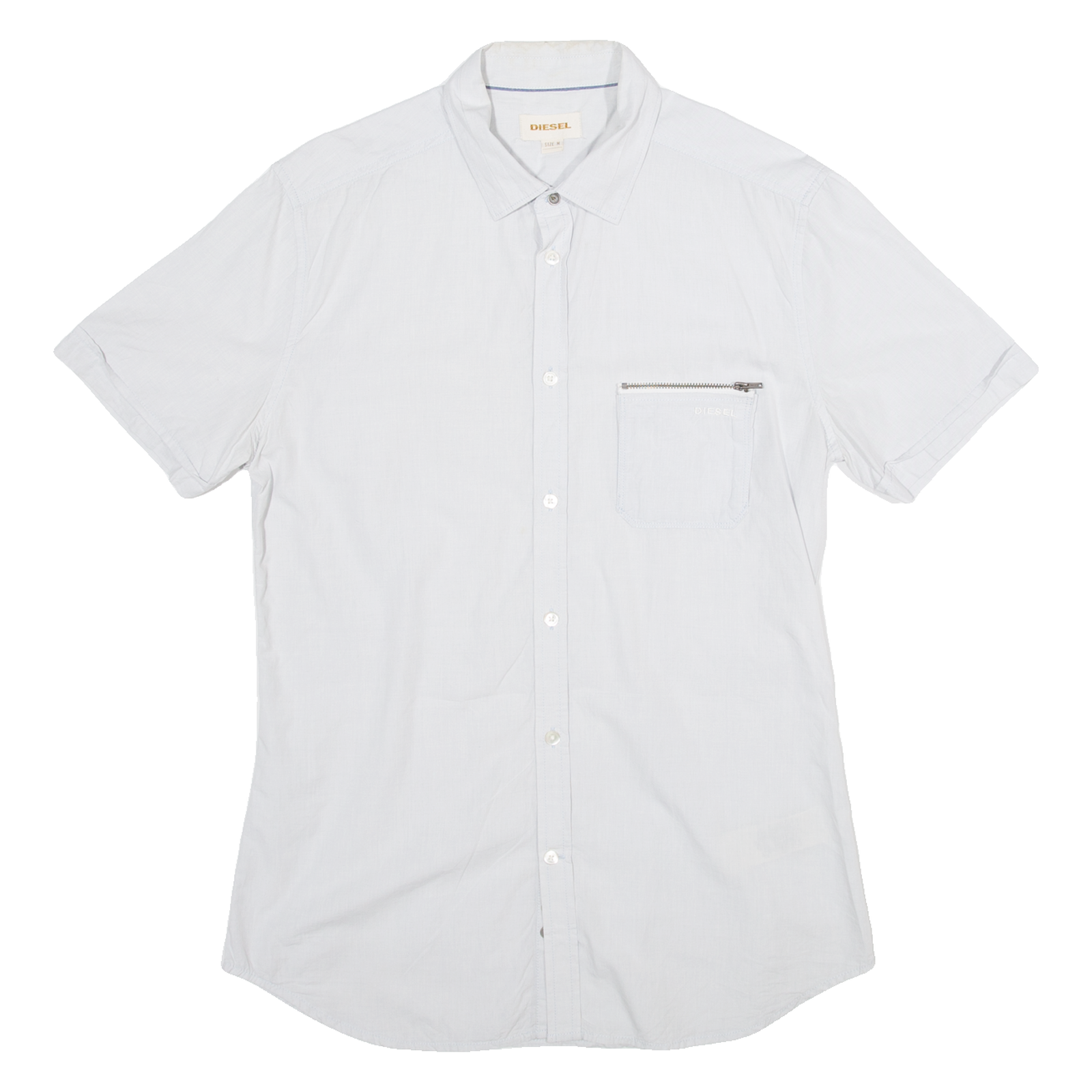 DIESEL Mens Plain Shirt Blue M Refurbished - N/A refurbished available on Cerqular