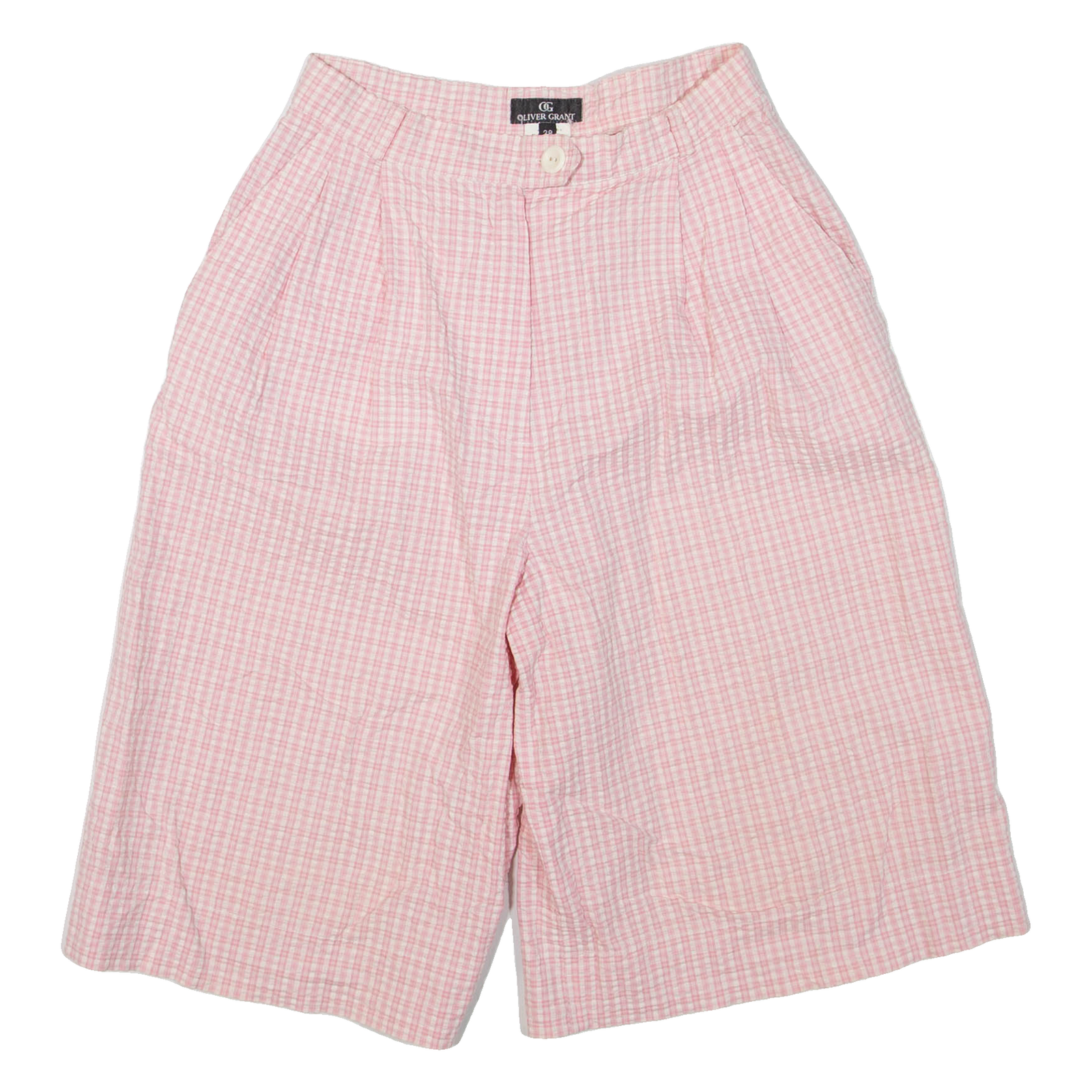OLIVER GRANT Womens Casual Shorts Pink Gingham XXS W24 Refurbished - N/A refurbished available on Cerqular
