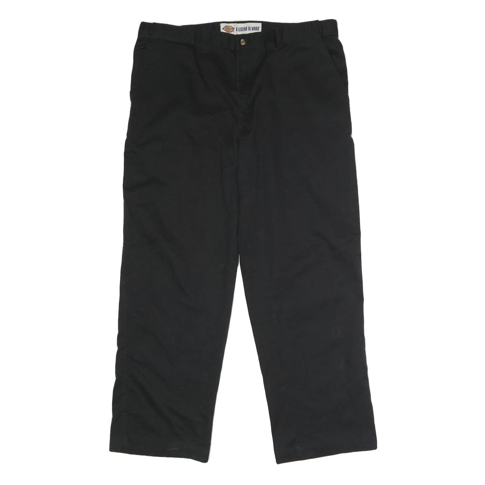 DICKIES Mens Black Classic Straight Trousers W36 L30 Workwear Zip Polyester Refurbished - N/A refurbished available on Cerqular