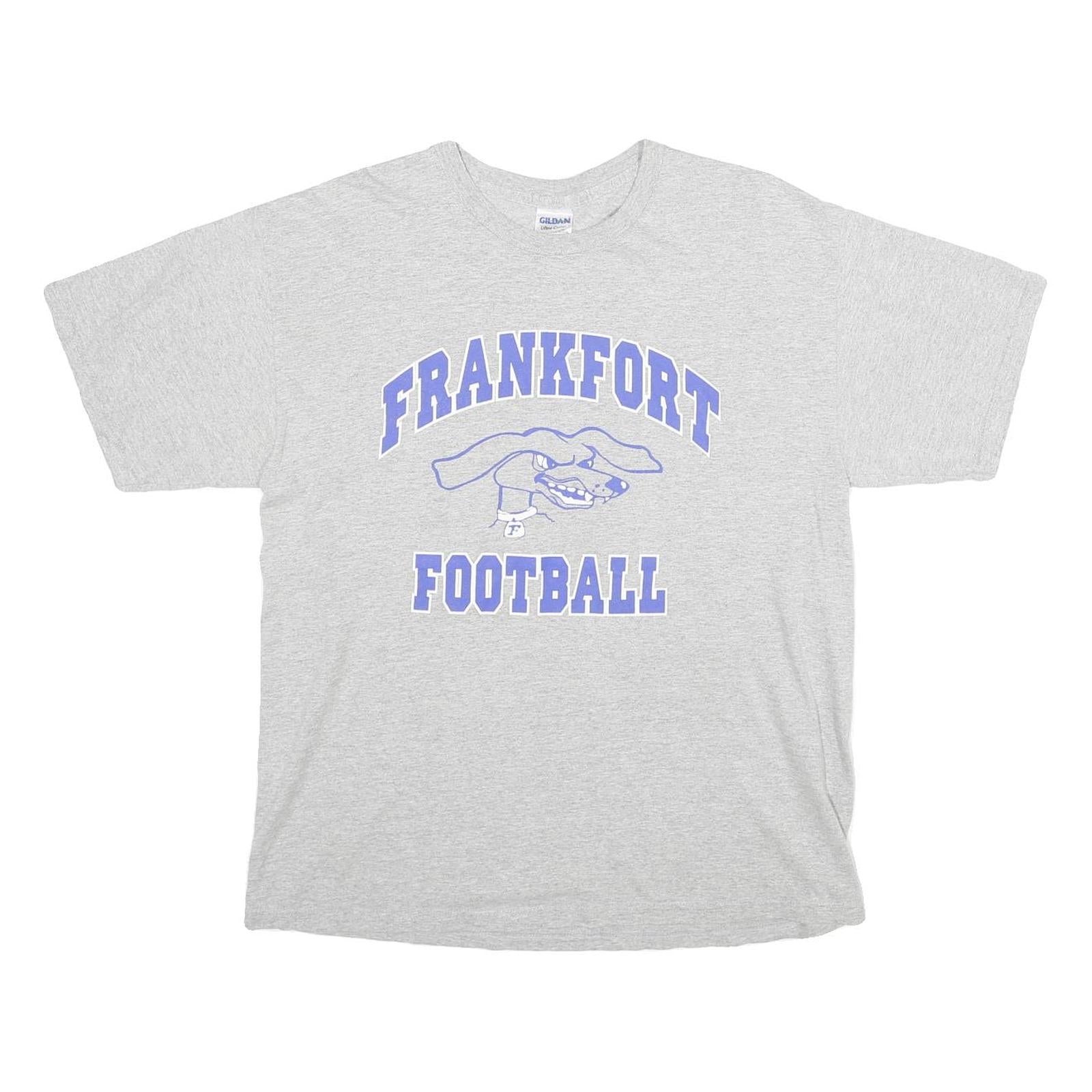 GILDAN Womens Grey Frankfort Football Graphic T-Shirt M Short Sleeve Crew Neck Refurbished - N/A refurbished available on Cerqular