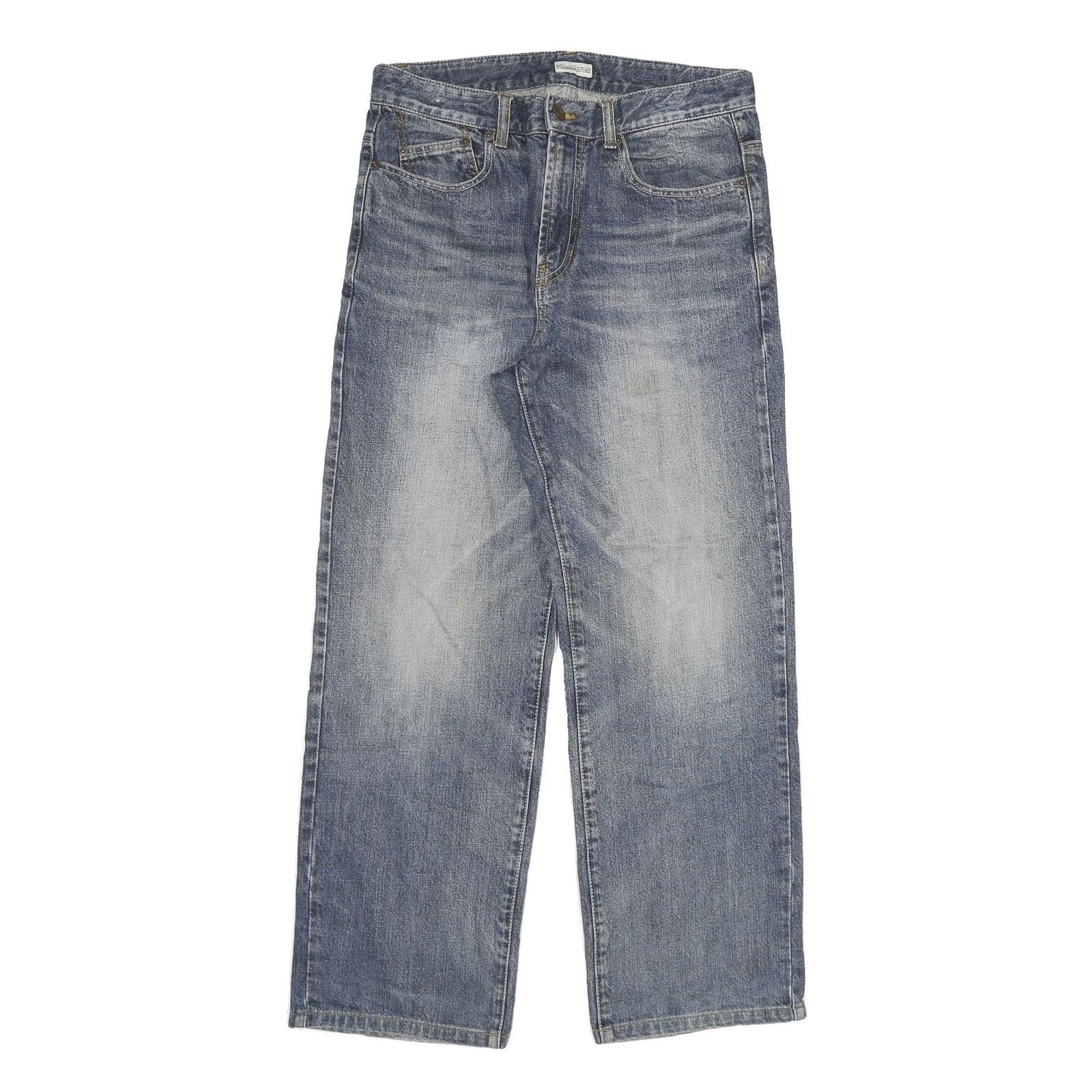 FLORENCE AND FRED Mens Jeans Blue Regular Straight Denim Medium W32 L29 Zip Refurbished - N/A refurbished available on Cerqular