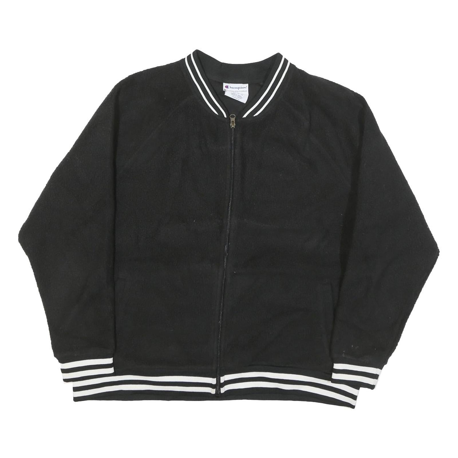 CHAMPION Mens Black Polyester Blend Zip Jacket 2XL Plain Sportswear Casual Refurbished - N/A refurbished available on Cerqular