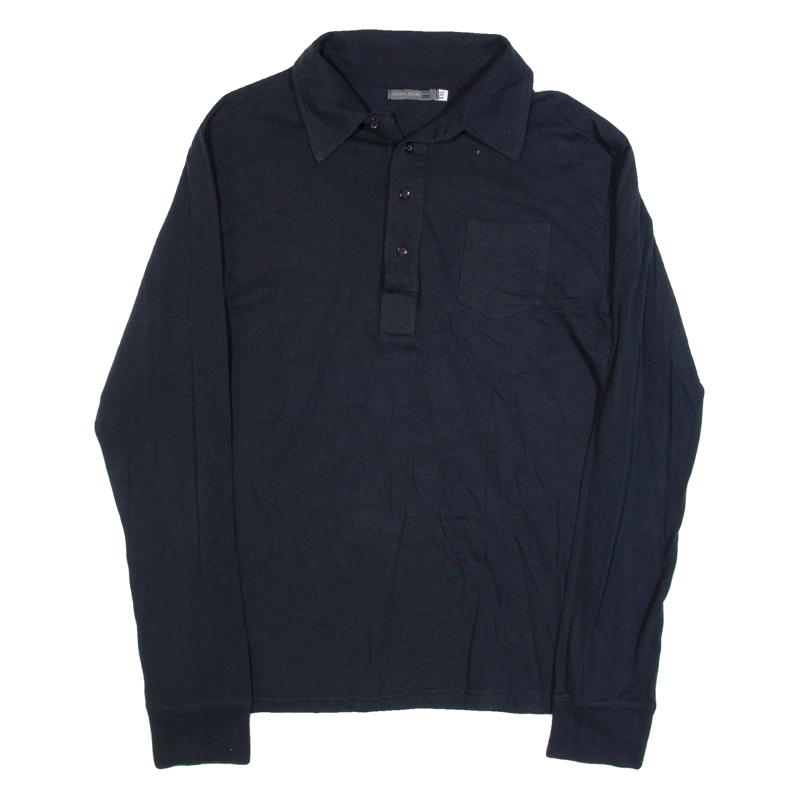 SONNY BONO Stretch Mens Plain Shirt Black Long Sleeve 2XL Refurbished - N/A refurbished available on Cerqular