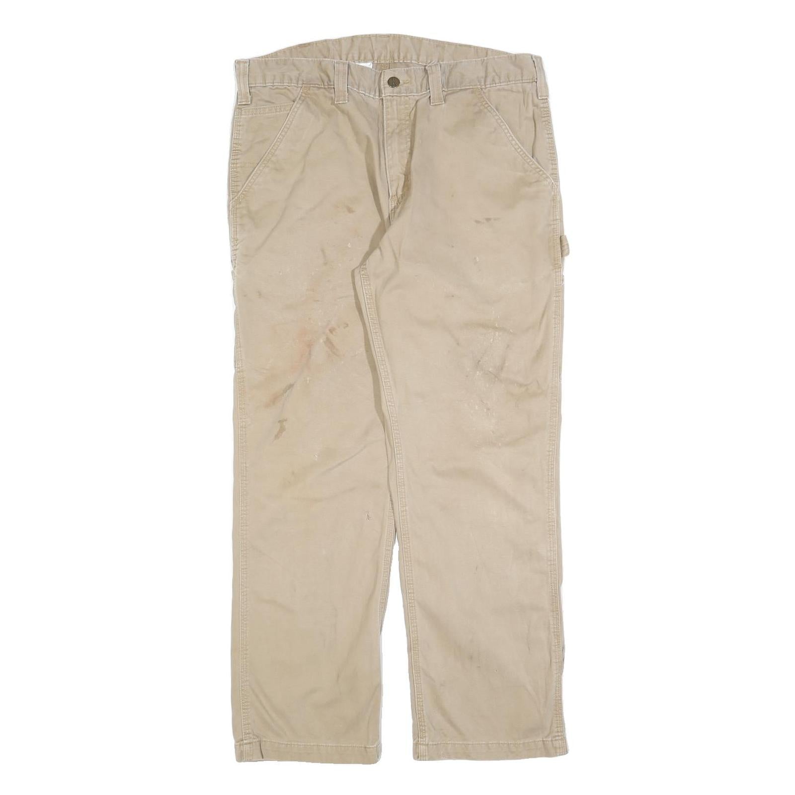 Buy CARHARTT Mens Relaxed Beige Cotton Blend Trousers W36 L30 Workwear Refurbished - $40.29 CARHARTT Mens Relaxed Beige Cotton Blend Trousers W36 L30 Workwear Refurbished - N/A refurbished available on Cerqular