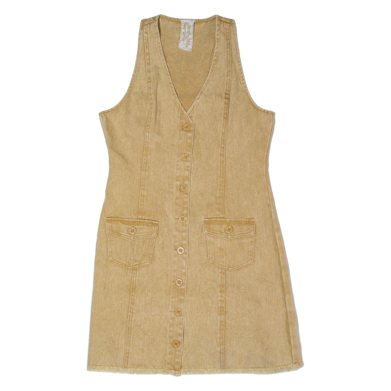 SADIE & SAGE Womens Pencil Dress Beige Denim Sleeveless Knee Length M Refurbished - N/A refurbished available on Cerqular