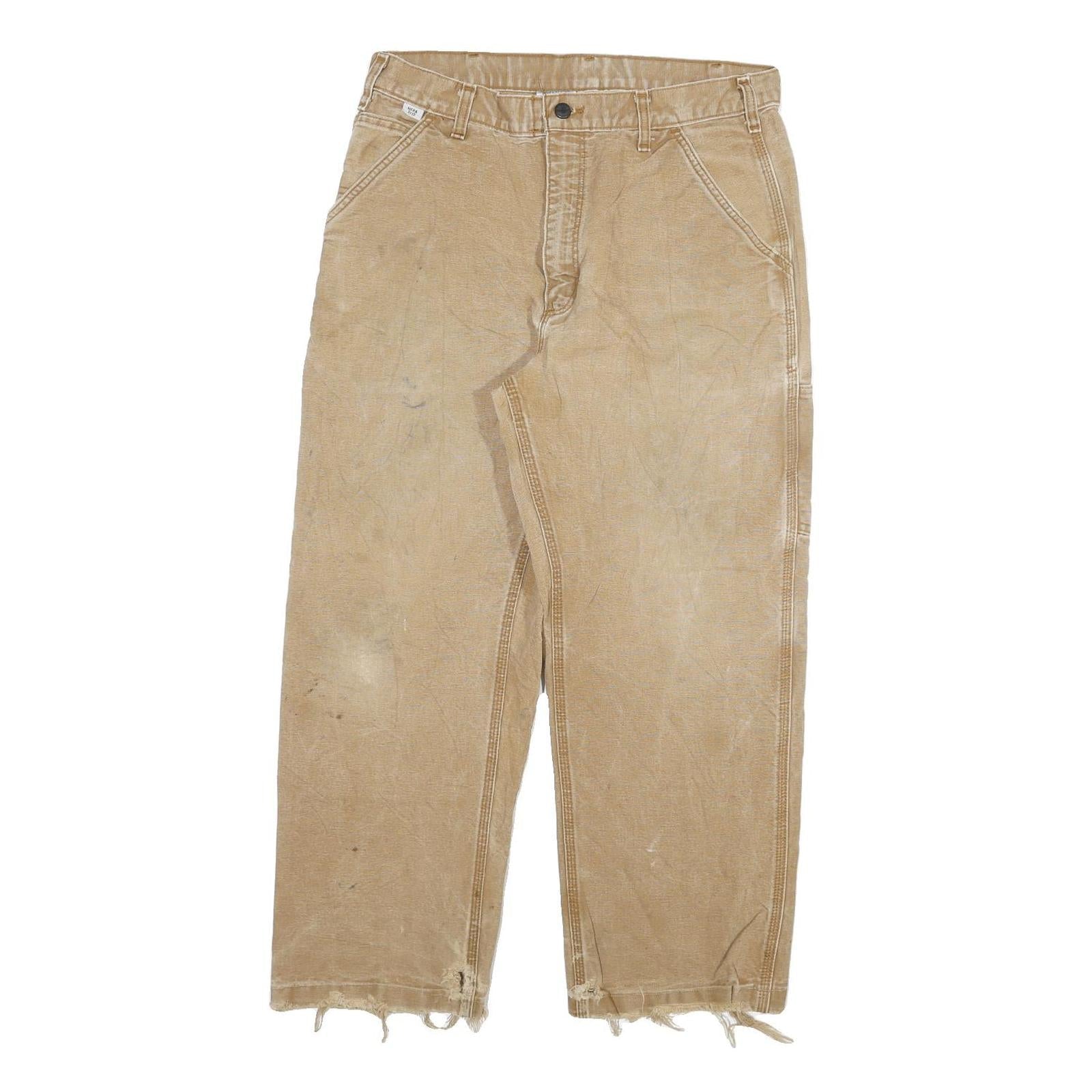 CARHARTT Mens Regular Fit Beige Denim Jeans W32 L26 Workwear Zip Closure Refurbished - N/A refurbished available on Cerqular