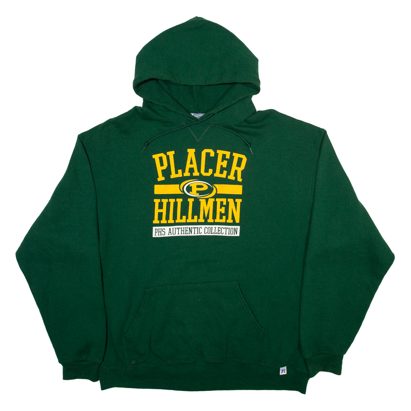 Buy RUSSELL ATHLETIC Placer Hillmen Mens Green Hoodie USA XL Refurbished - $28.59 RUSSELL ATHLETIC Placer Hillmen Mens Green Hoodie USA XL Refurbished - N/A refurbished available on Cerqular