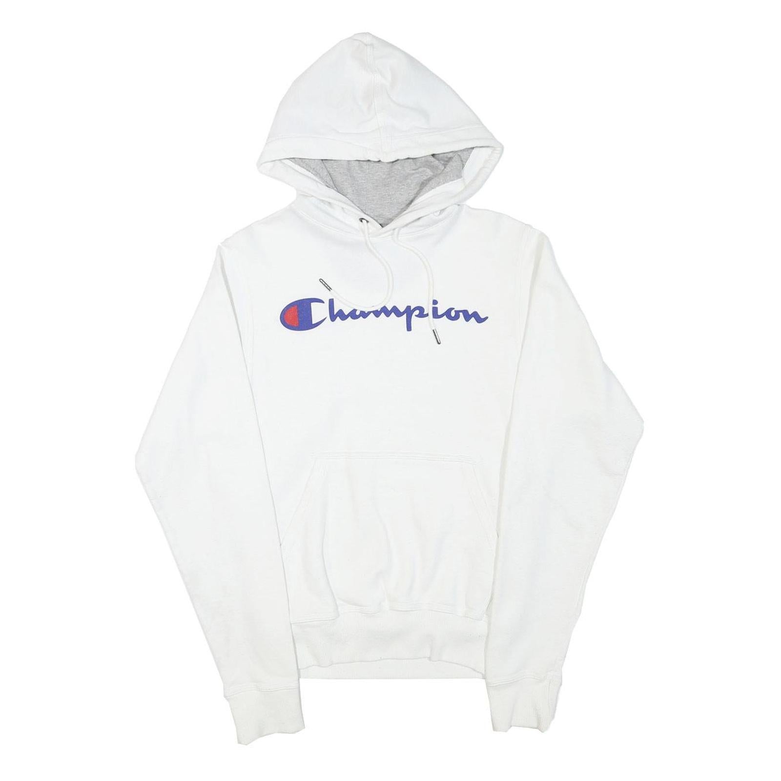 CHAMPION Mens White Hoodie XS Cotton Blend Pullover Drawstring Hood Casual Refurbished - N/A refurbished available on Cerqular