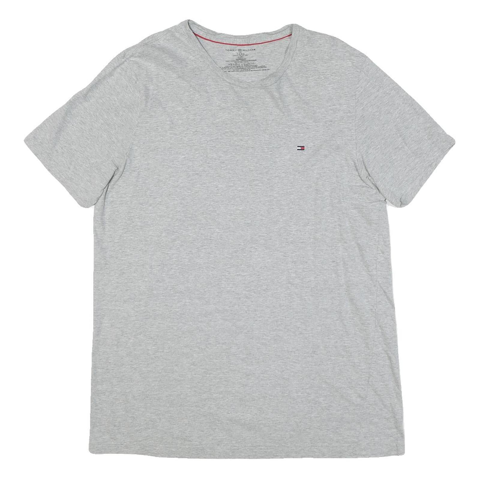 TOMMY HILFIGER Mens Grey Crew Neck Short Sleeve T-Shirt L Cotton Blend Casual Refurbished - N/A refurbished available on Cerqular