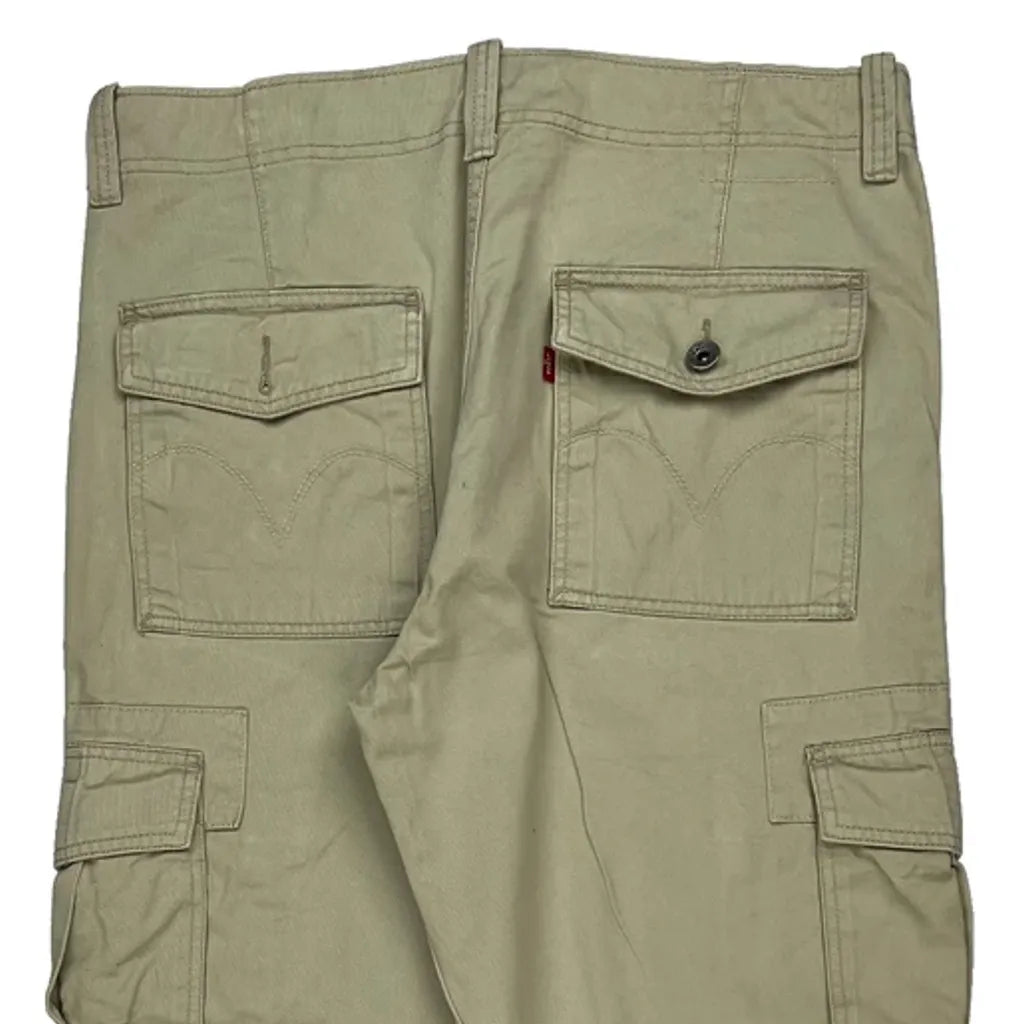 Levis Cargo Trousers - 38W 22L Beige Cotton Refurbished - Thrifted (note: this is a term often used to describe second- refurbished available on Cerqular