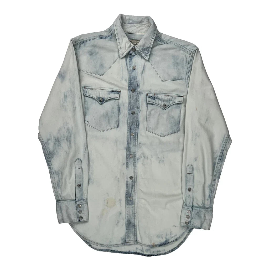 Polo By Ralph Lauren Denim Shirt - Small Light Wash Cotton Refurbished - Thrifted (note: this is a term often used to describe second- refurbished available on Cerqular