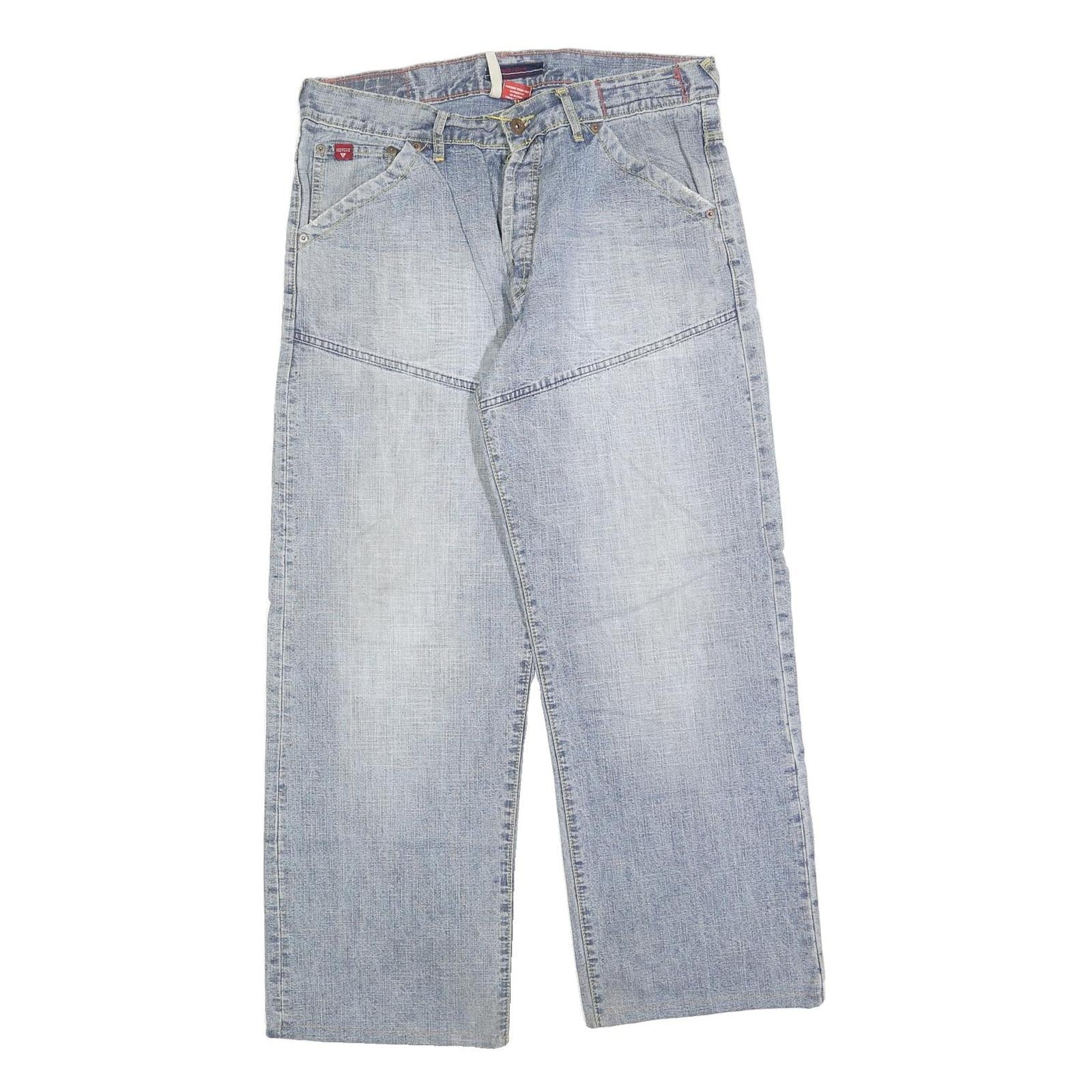 NOTCH Mens Regular Fit Light Blue Denim Jeans W34 L28 Classic Cotton Button Refurbished - N/A refurbished available on Cerqular
