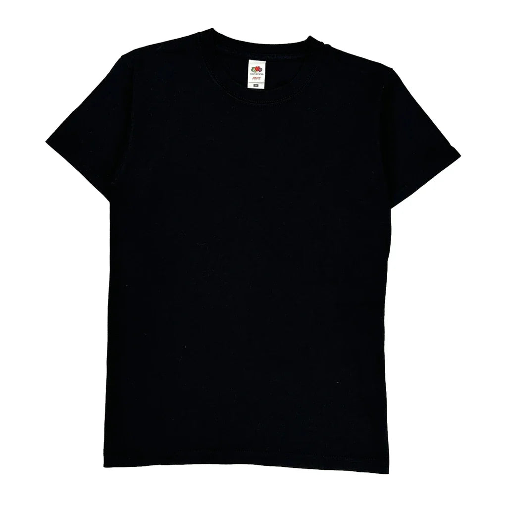 Fruit Of The Loom T-Shirt - Small Black Cotton Refurbished - Thrifted (note: this is a term often used to describe second- refurbished available on Cerqular