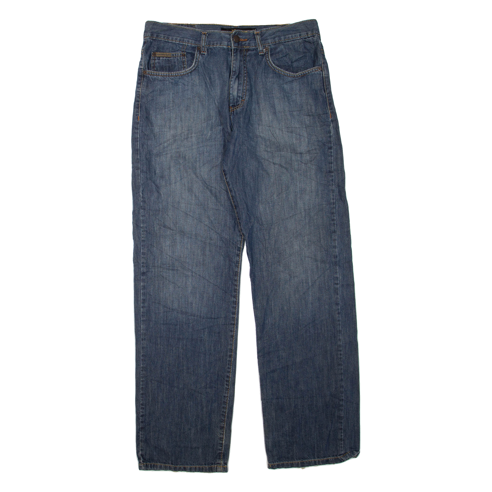 CALVIN KLEIN JEANS Womens Jeans Blue Regular Straight Stone Wash W32 L32 Refurbished - N/A refurbished available on Cerqular