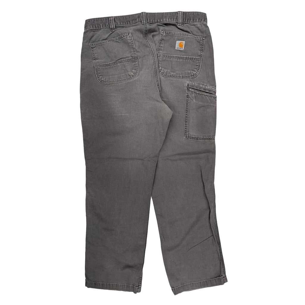 Carhartt Carpenter Trousers - 36W 30L Grey Cotton Refurbished - Thrifted (note: this is a term often used to describe second- refurbished available on Cerqular