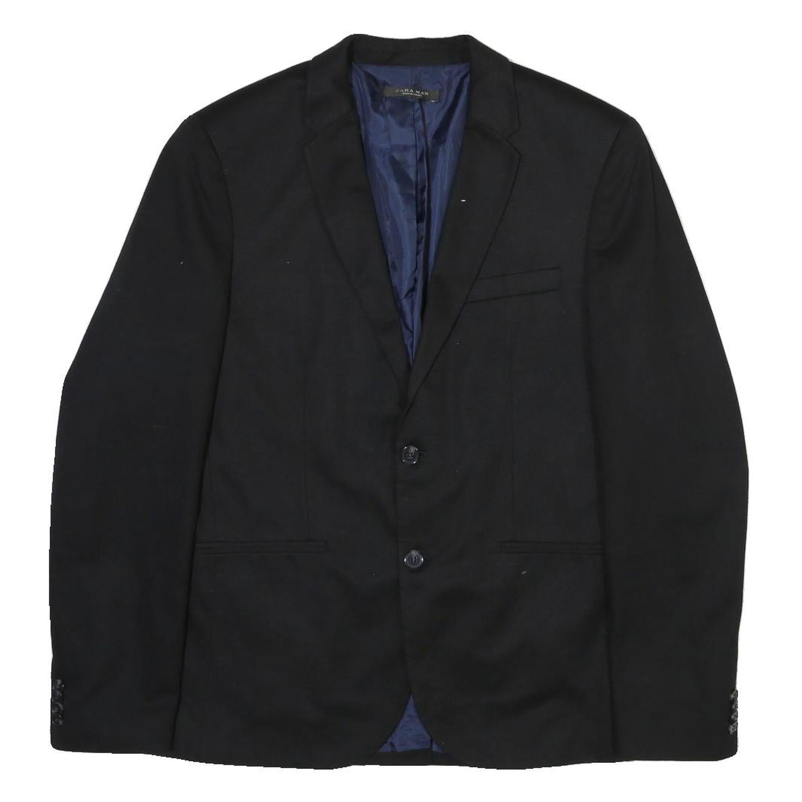 ZARA MAN Mens Black Jacket M Cotton Blend Classic Button Closure Plain Smart Refurbished - N/A refurbished available on Cerqular