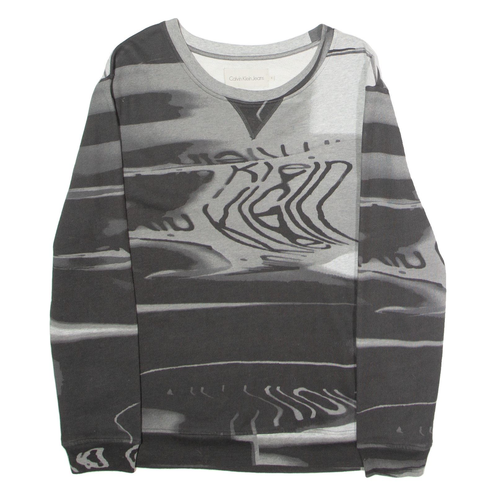 CALVIN KLEIN JEANS Abstract Mens Sweatshirt Grey Crew Neck S Refurbished - N/A refurbished available on Cerqular