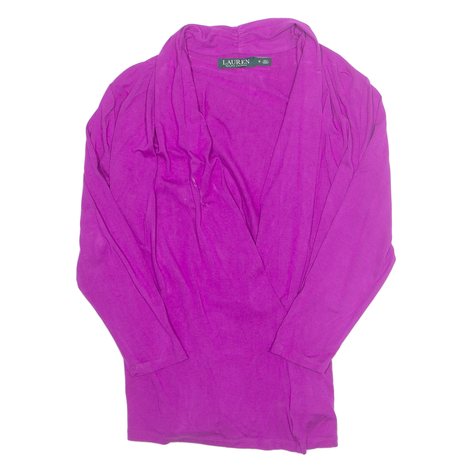 RALPH LAUREN Womens Blouse Purple V-Neck Long Sleeve M Refurbished - N/A refurbished available on Cerqular