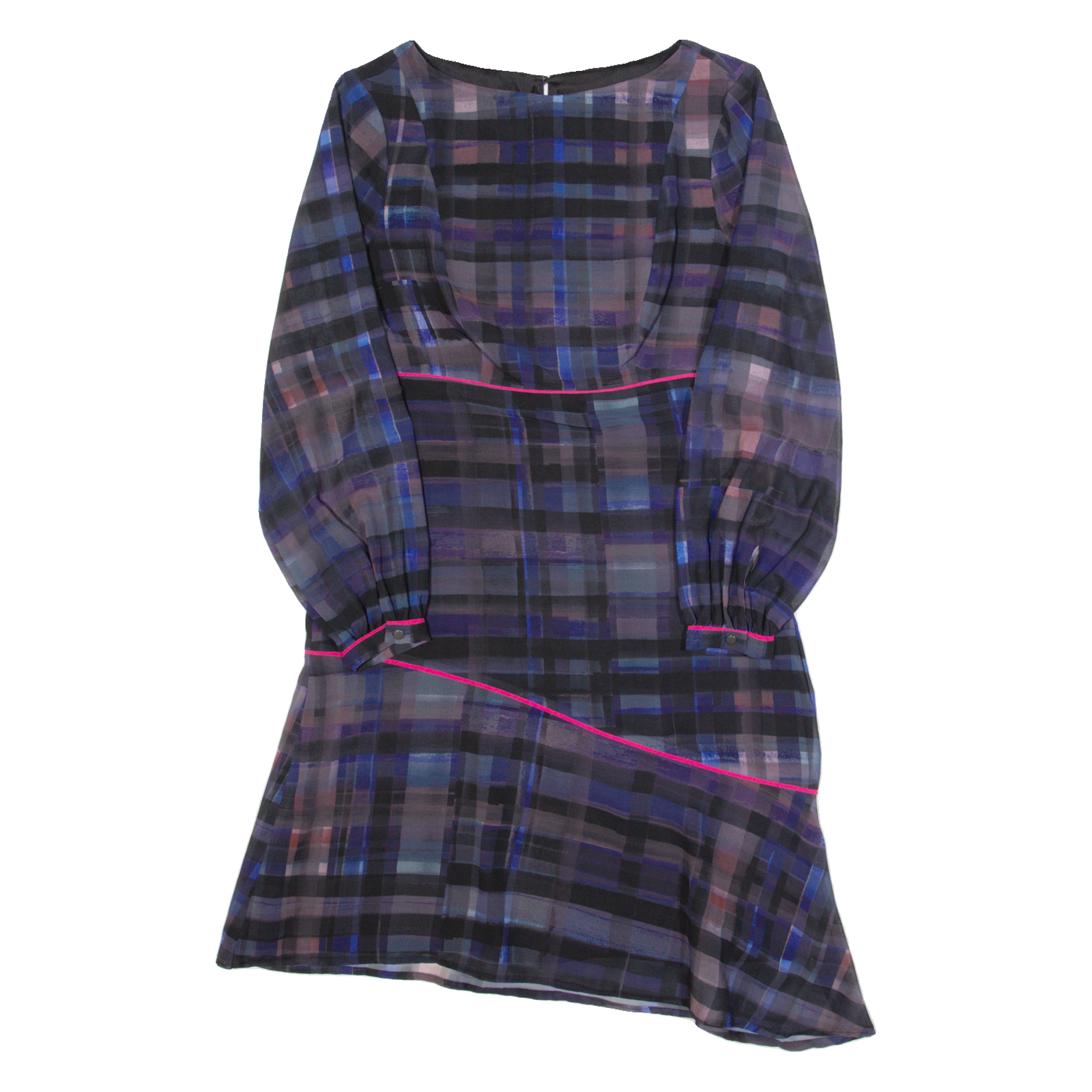 MINT VELVET Womens Day Dress Black Check Long Sleeve Knee Length UK 10 Refurbished - N/A refurbished available on Cerqular