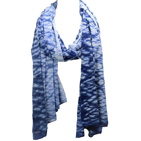 Ripple Indigo Dyed Long Scarf Refurbished - N/A refurbished available on Cerqular